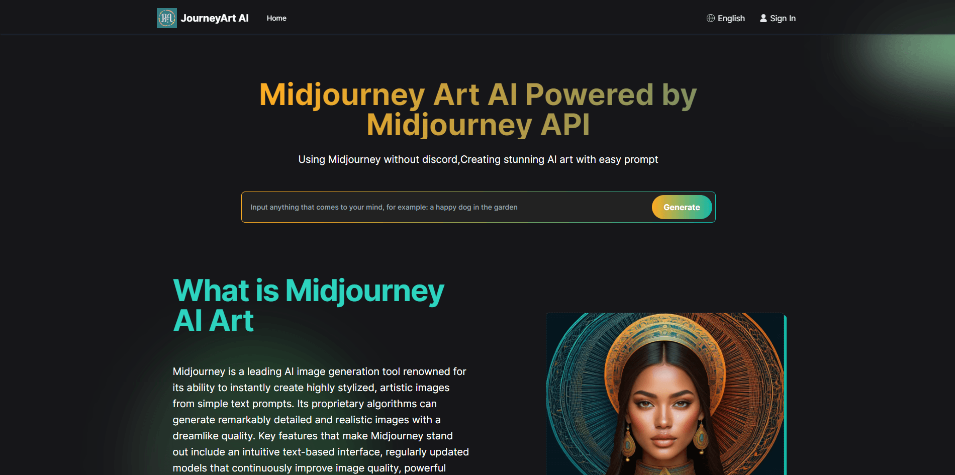 Midjourney Art AI Generator image