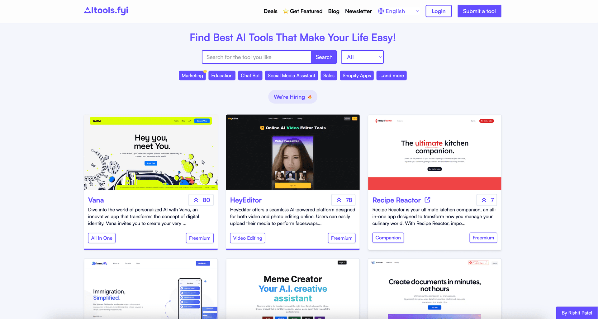 AI tools FYI landing page
