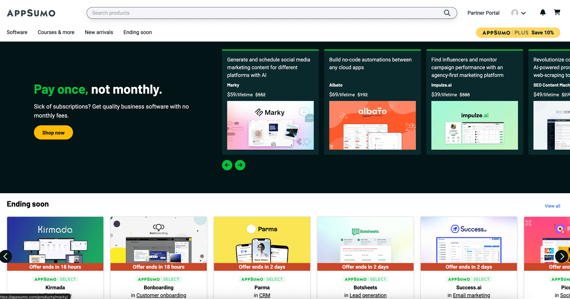 App Sumo landing page