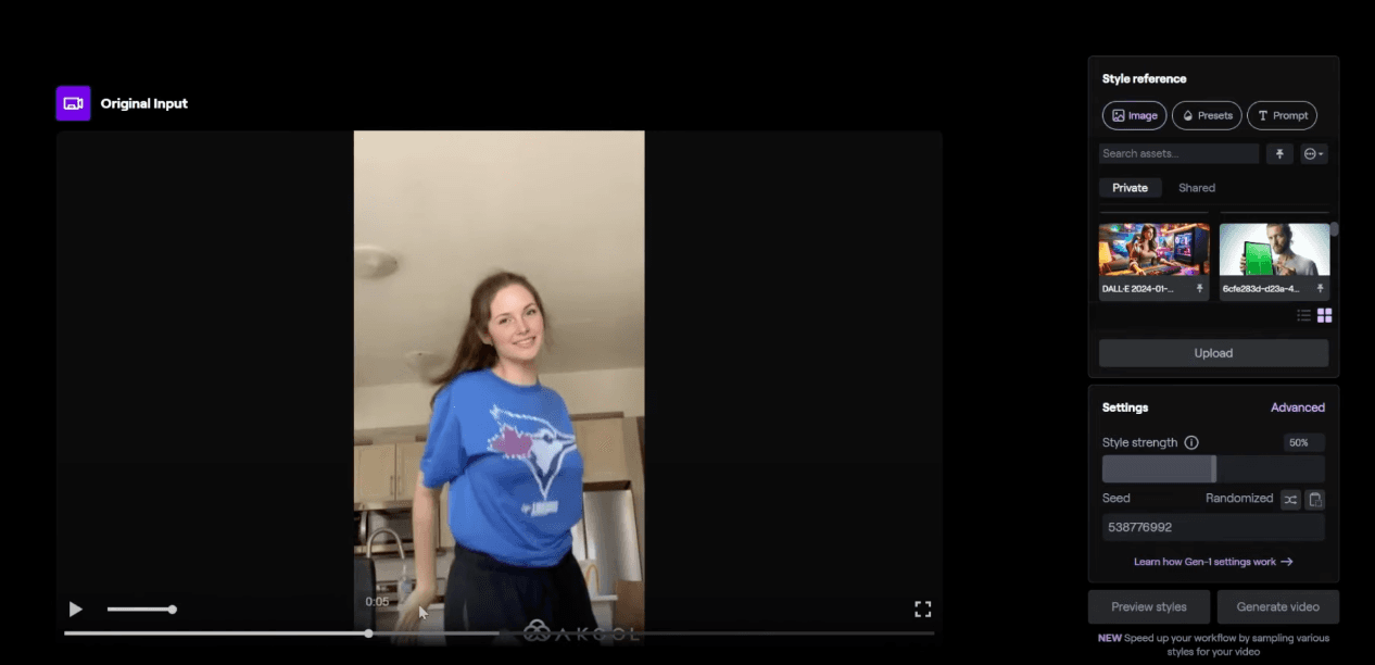 Video to video image