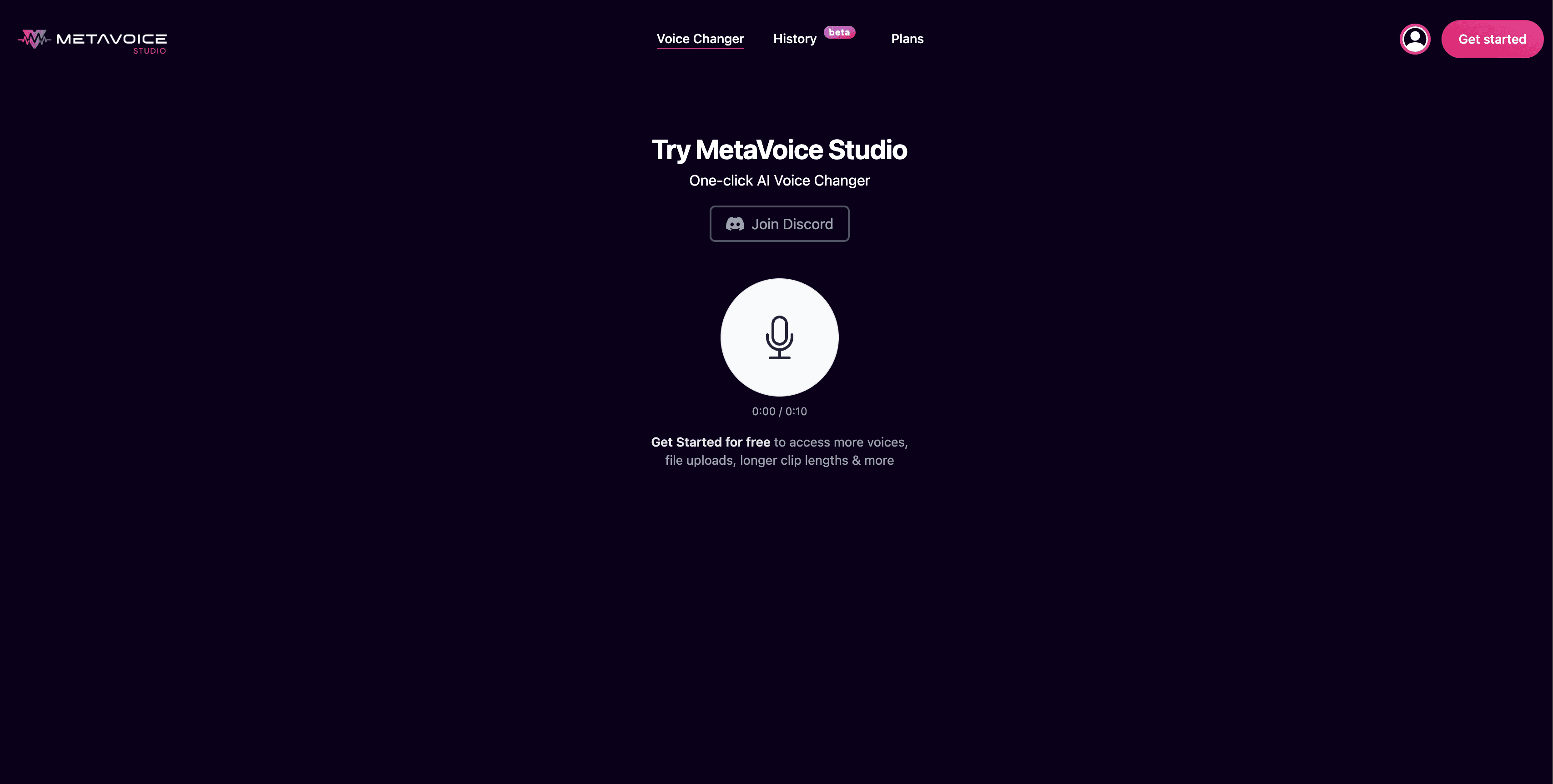 The MetaVoice interface screenshot