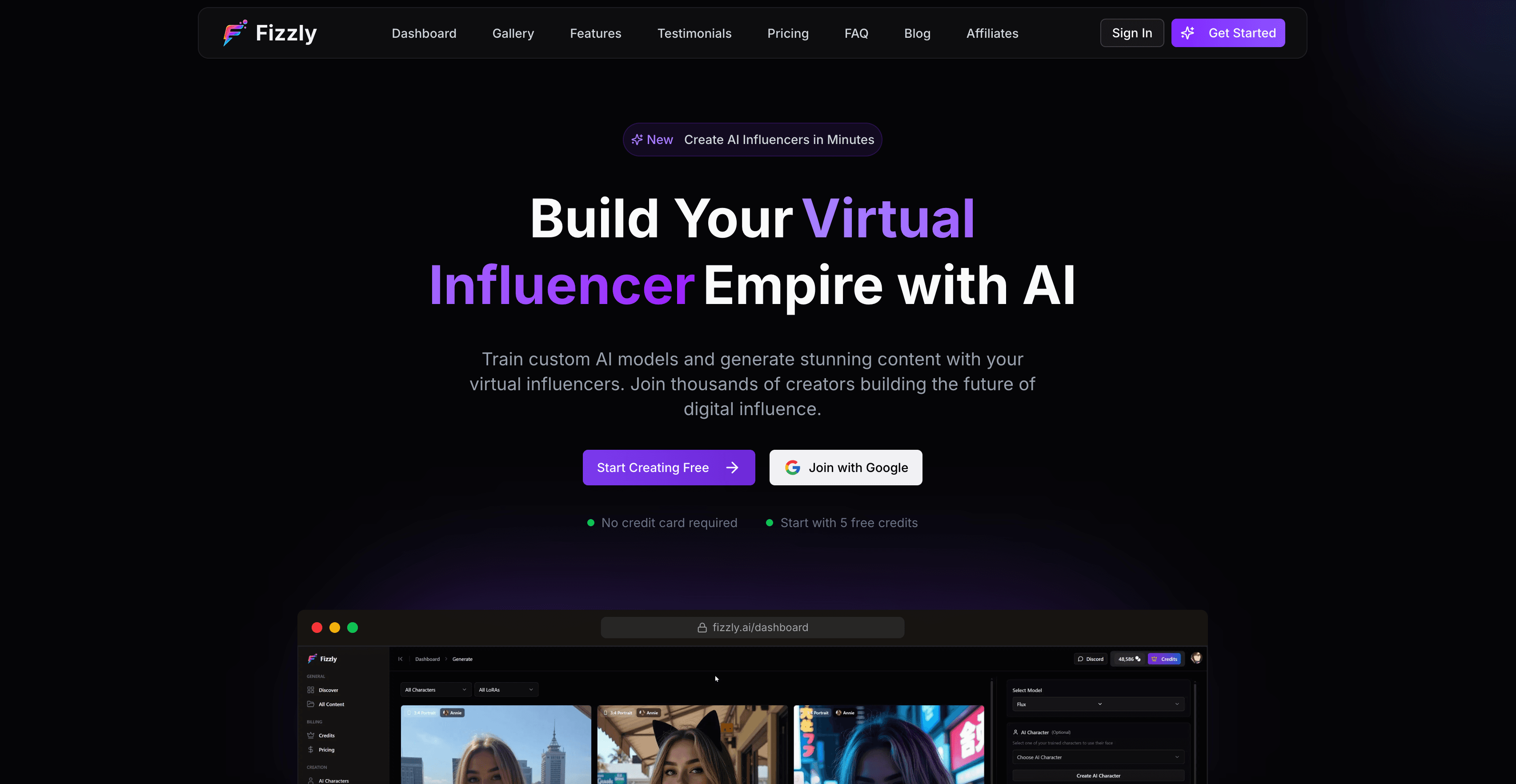 Fizzly AI interface screenshot