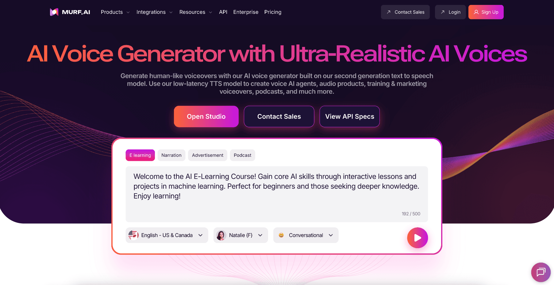 Murf AI interface screenshot