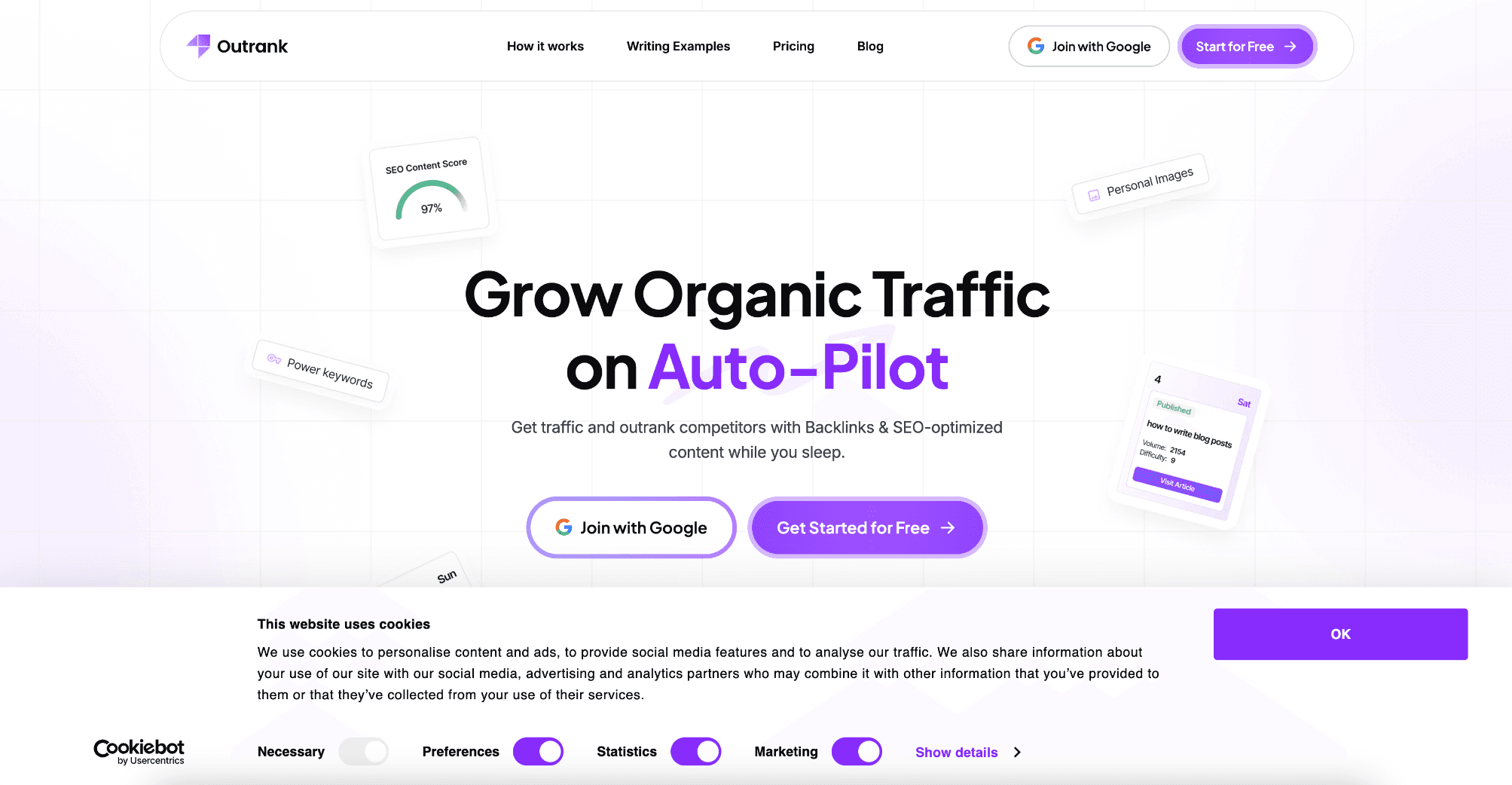 Outrank interface screenshot