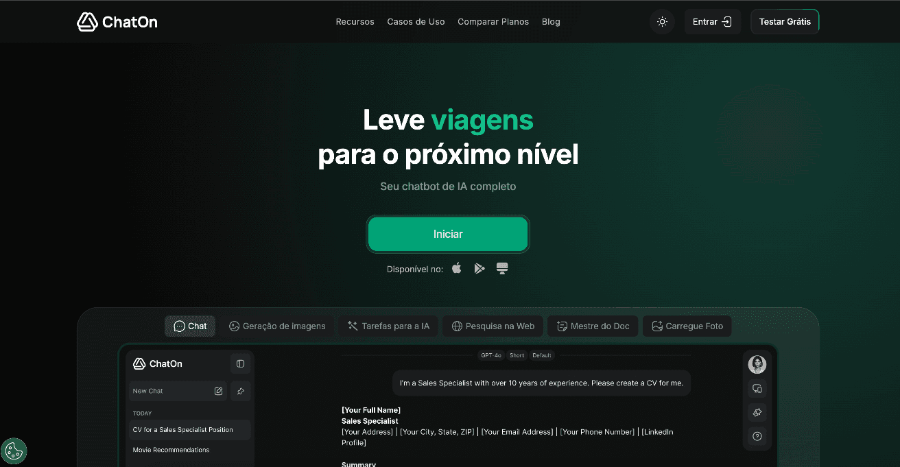 ChatOn interface screenshot