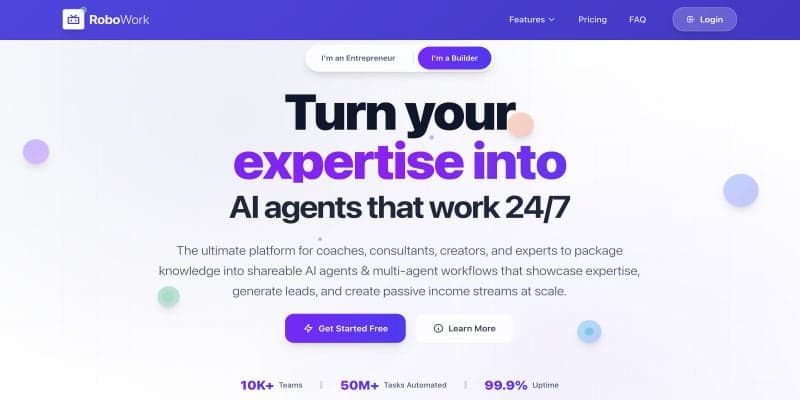 RoboWork interface screenshot