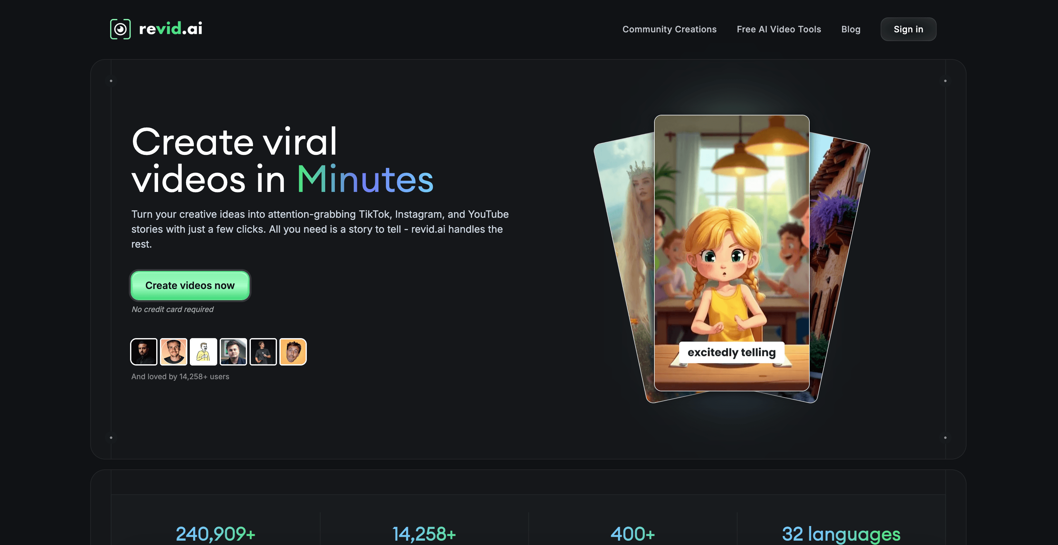 Revid AI interface screenshot