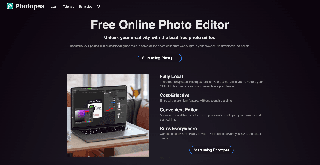Photopea interface screenshot