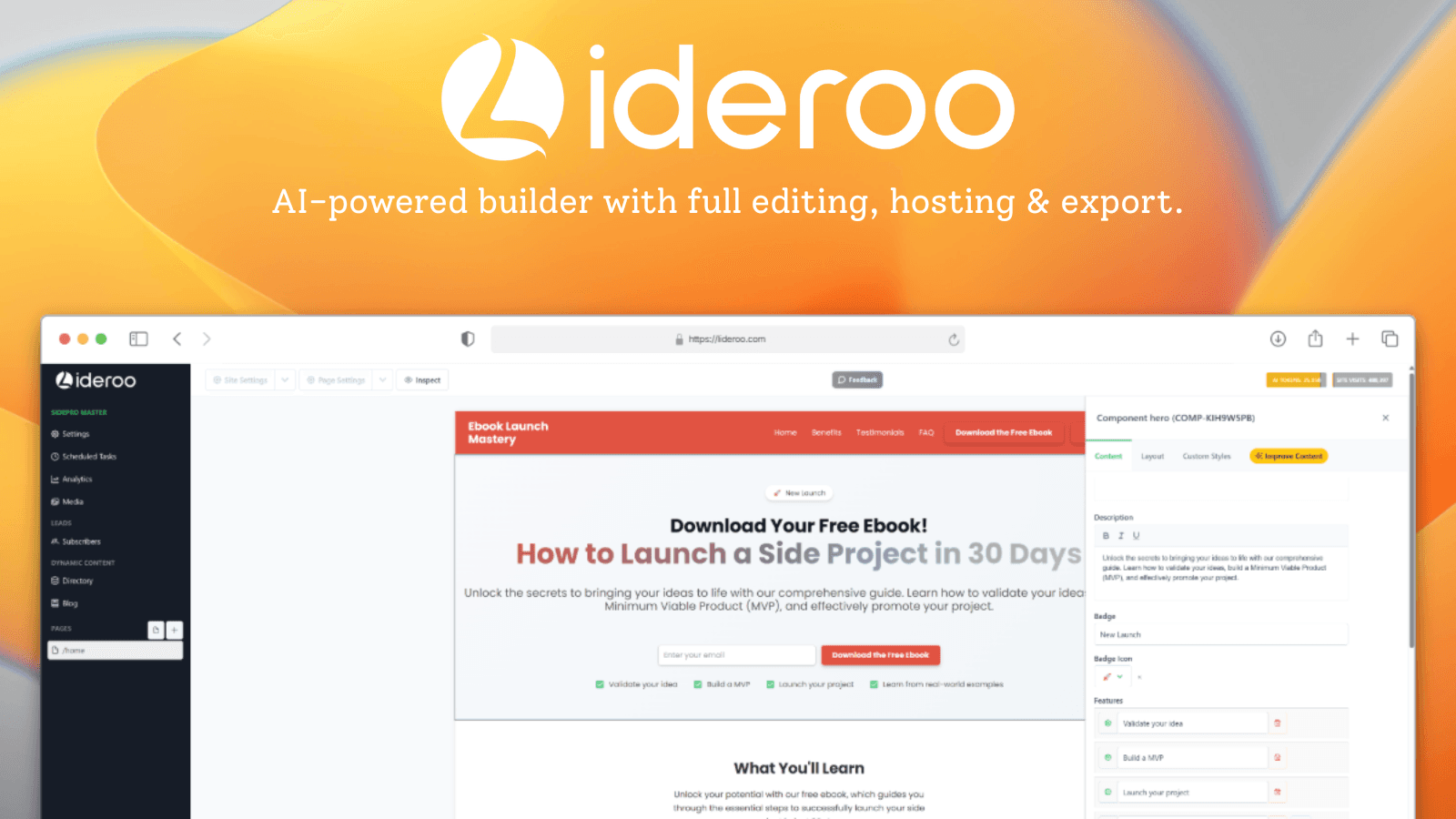 Lideroo interface screenshot