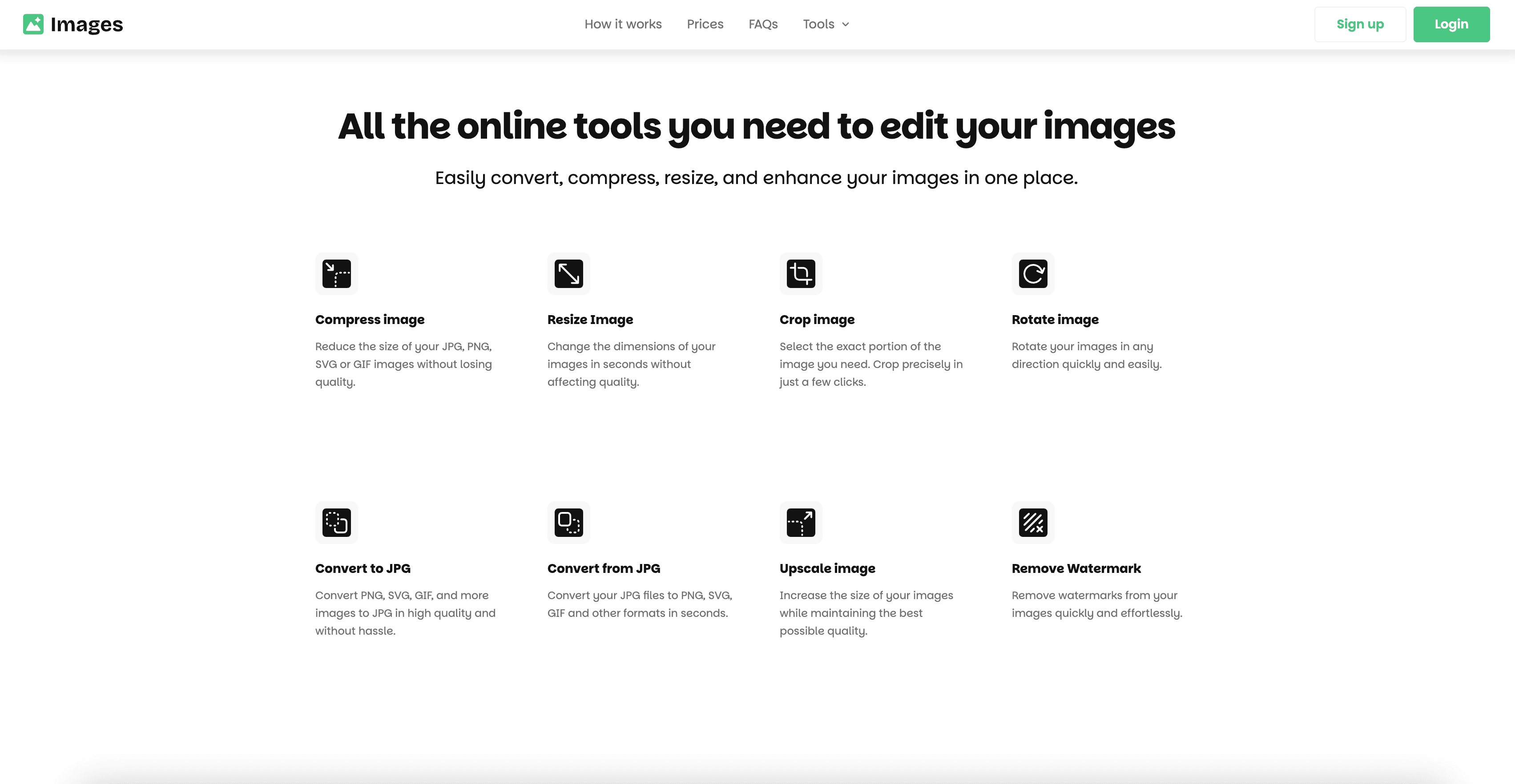 Images interface screenshot