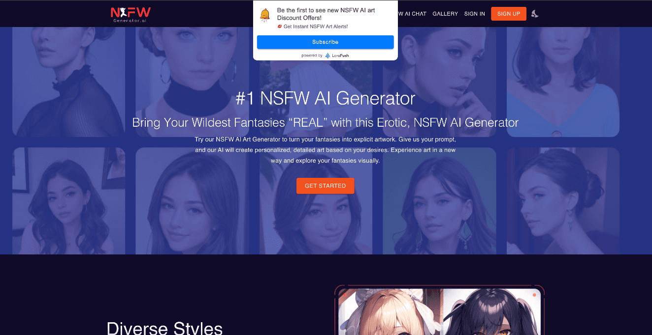 Nsfw Art Generator interface screenshot