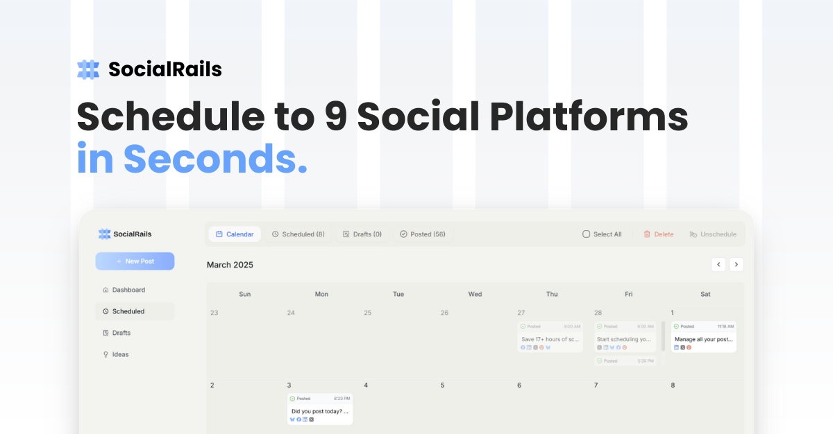 SocialRails interface screenshot
