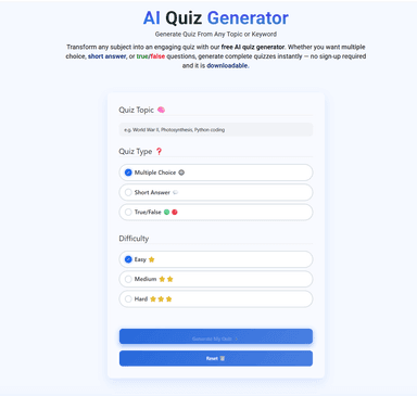 AI Quiz Generator thumbnail