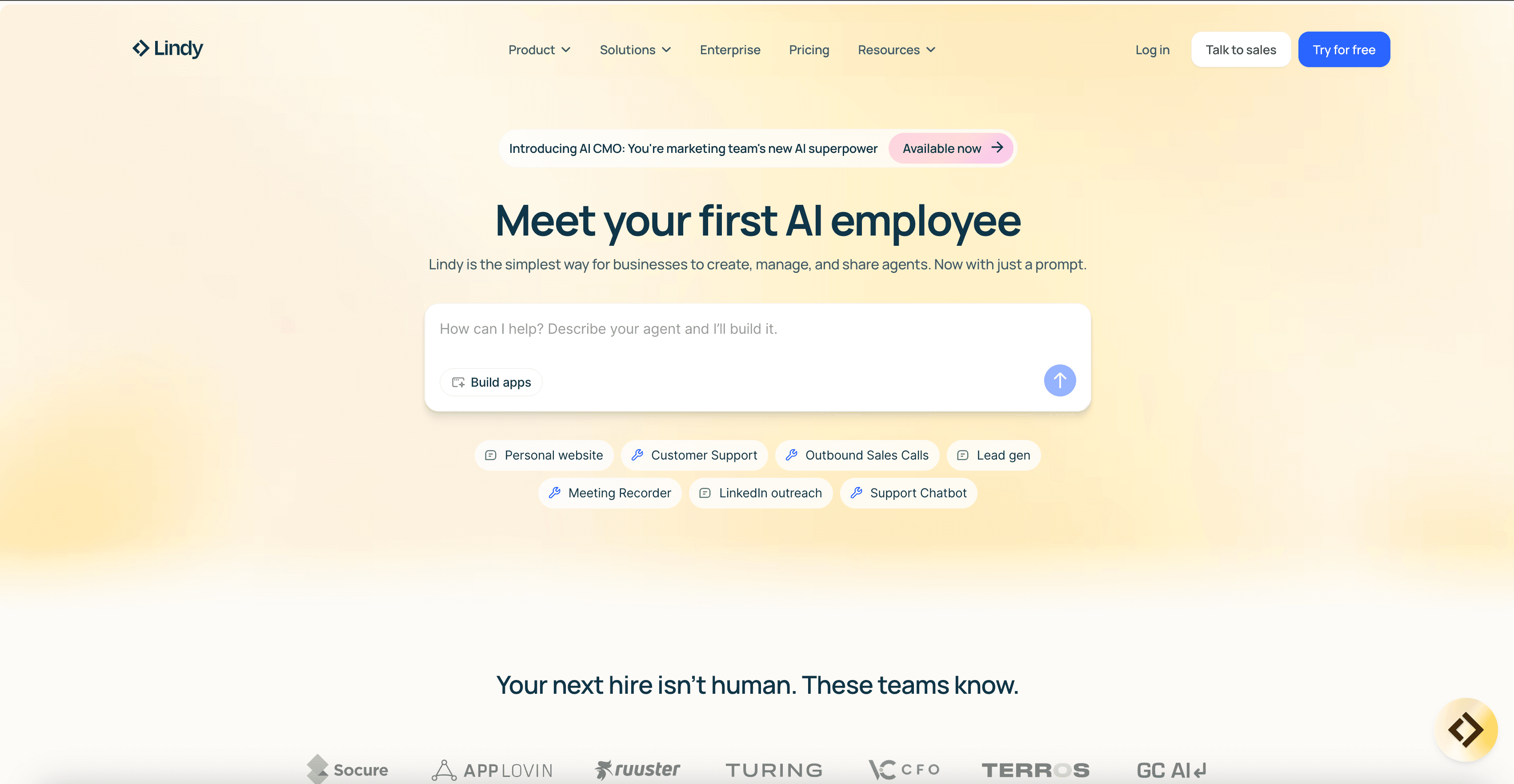 Lindy AI interface screenshot
