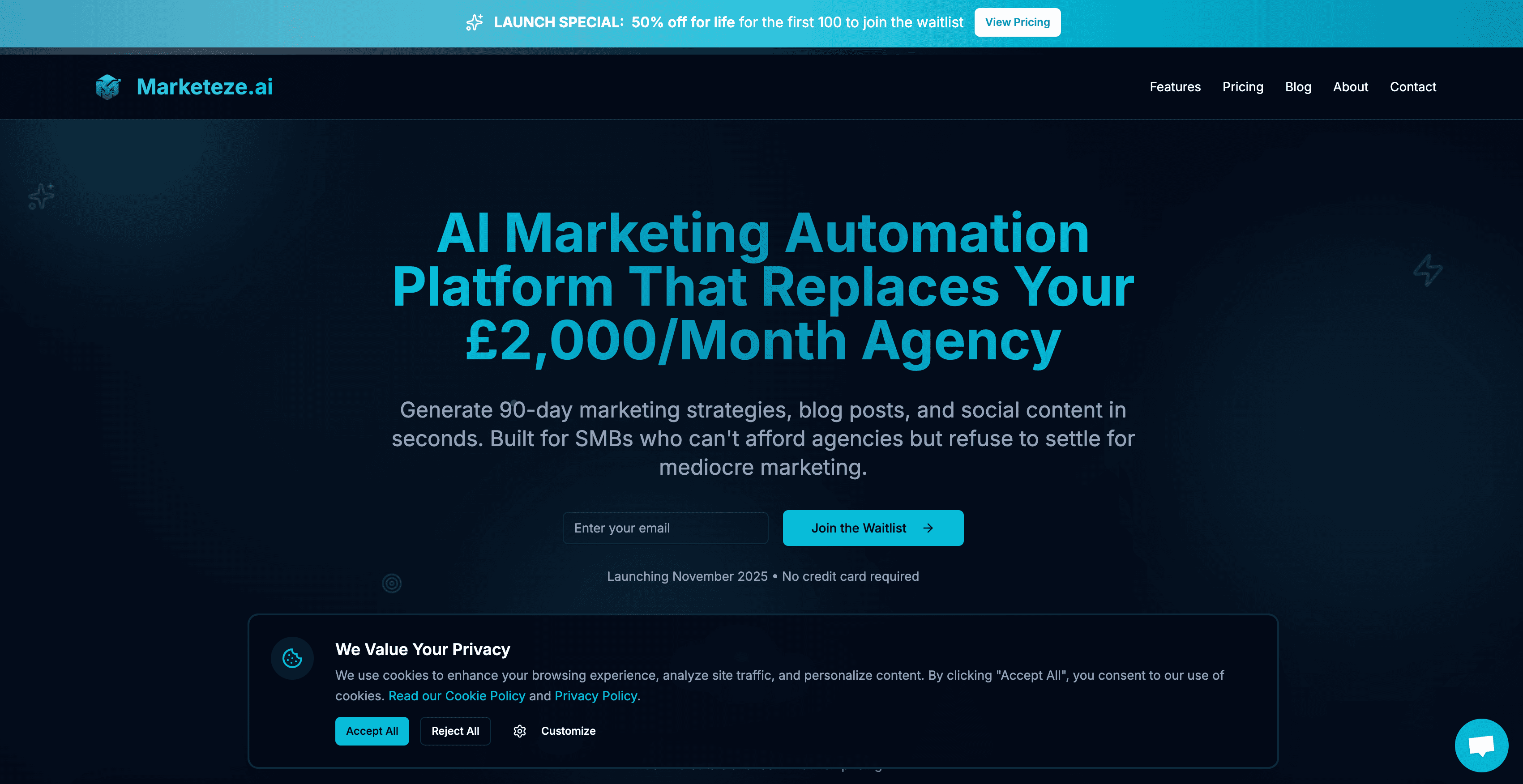 MarketezeAI interface screenshot