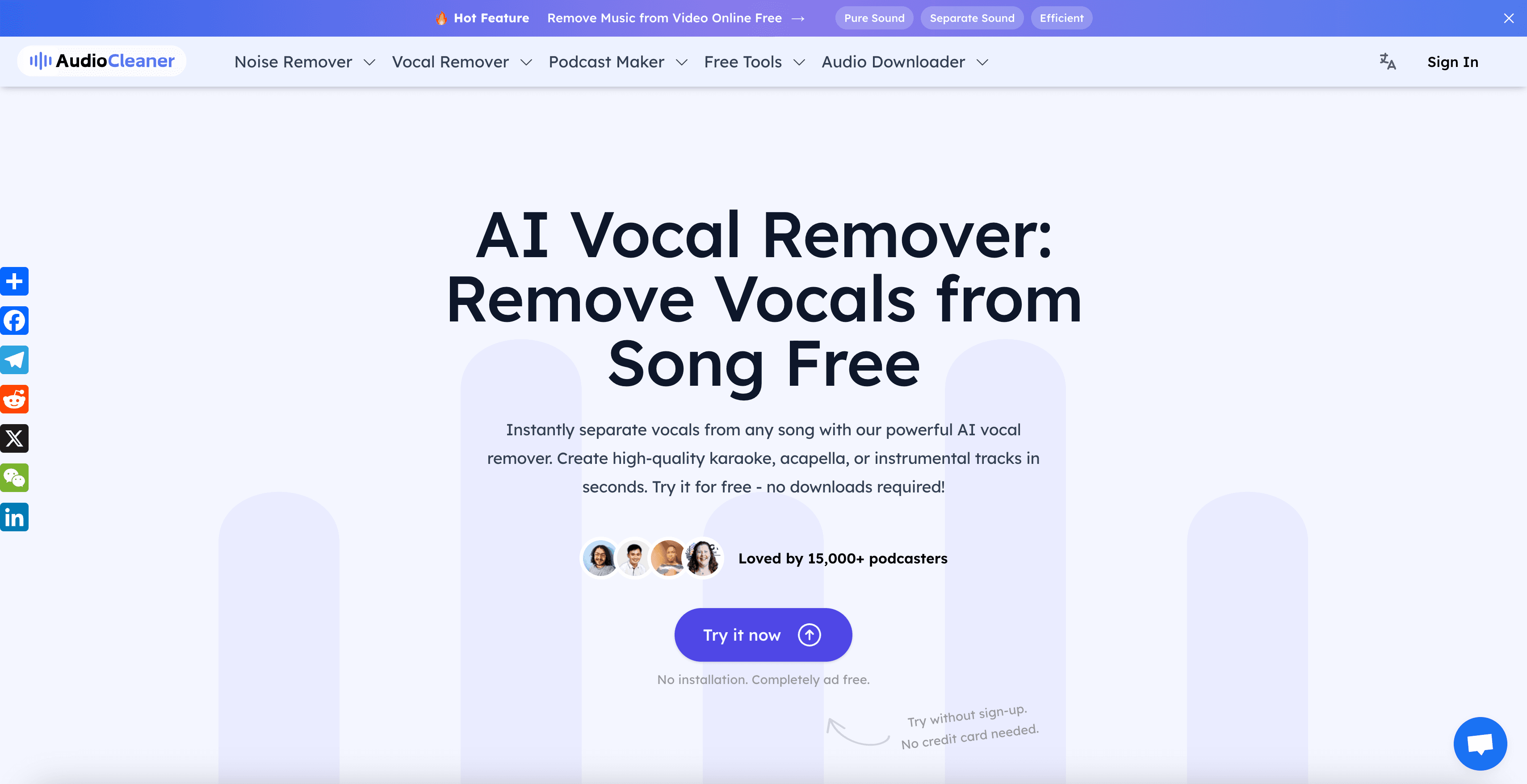 Vocal Remover Free interface screenshot