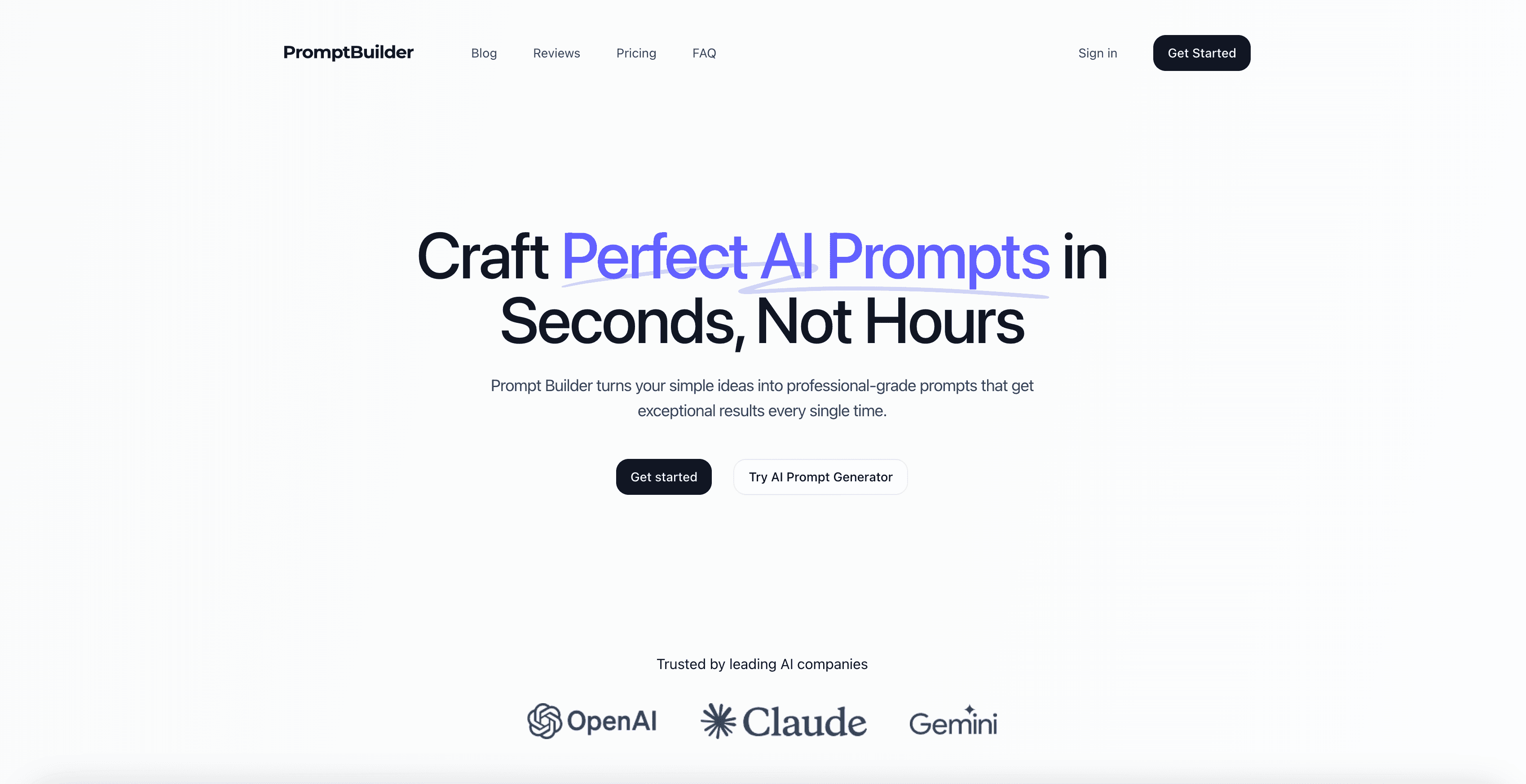 PromptBuilder interface screenshot