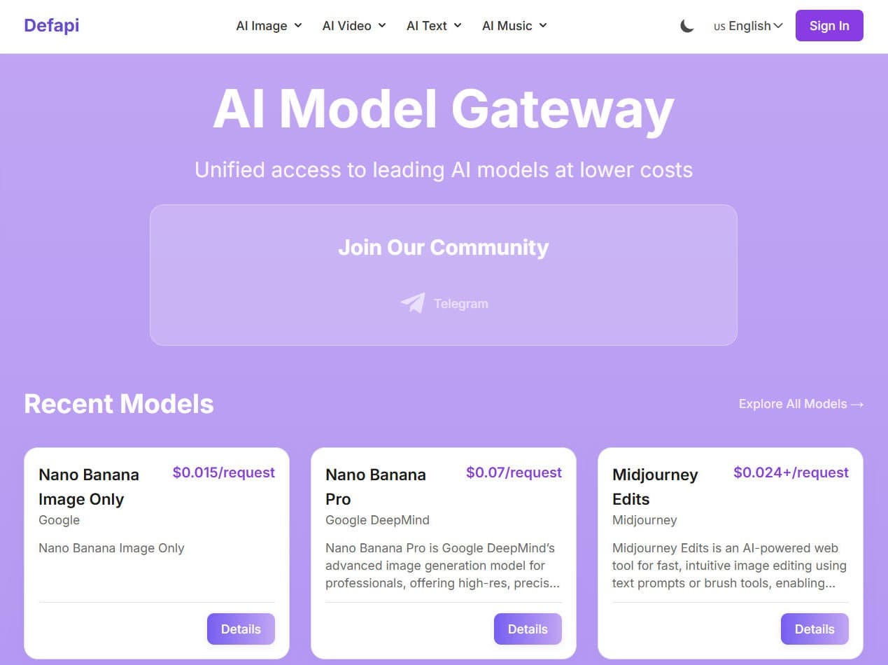 Defapi interface screenshot