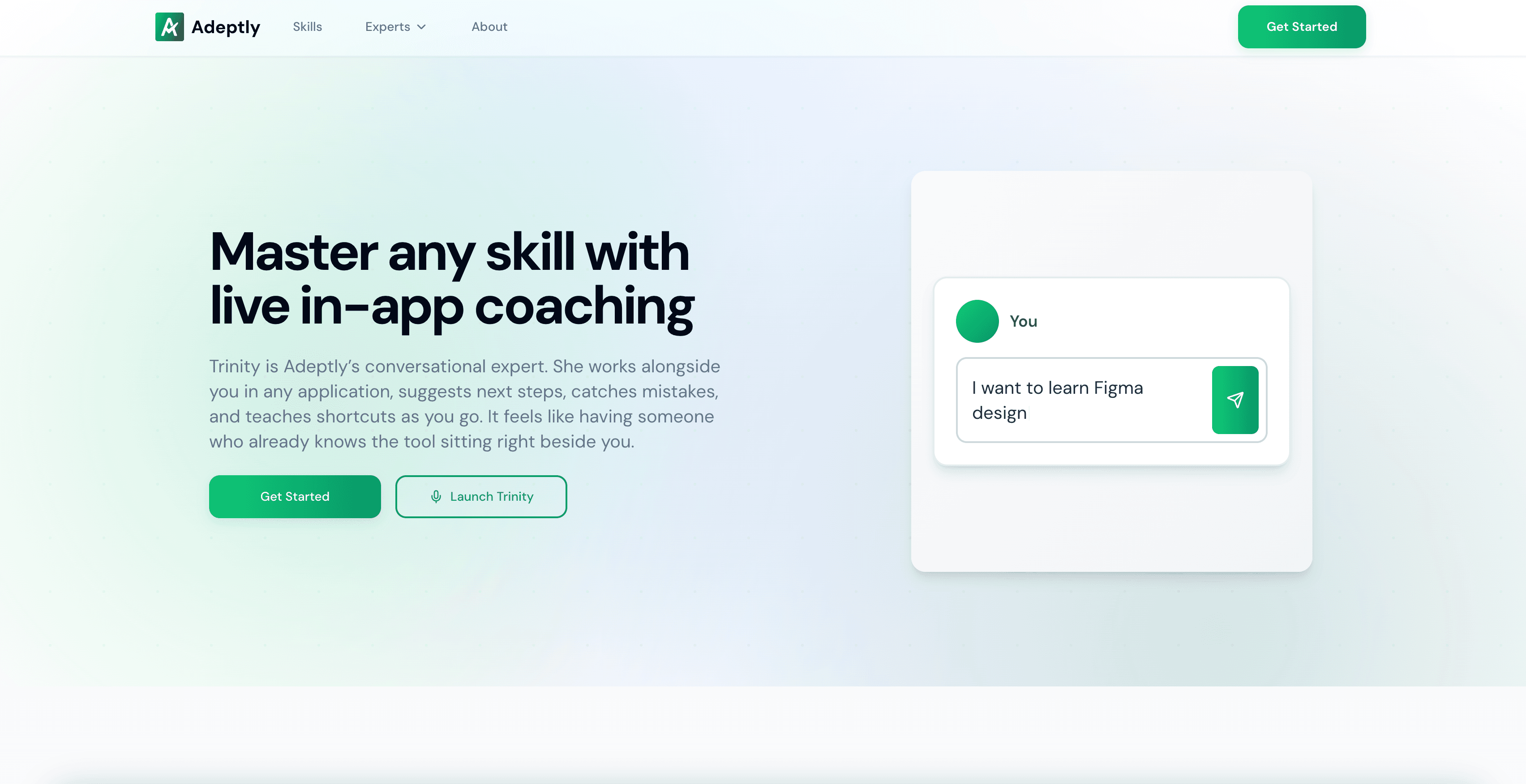 Adeptly interface screenshot