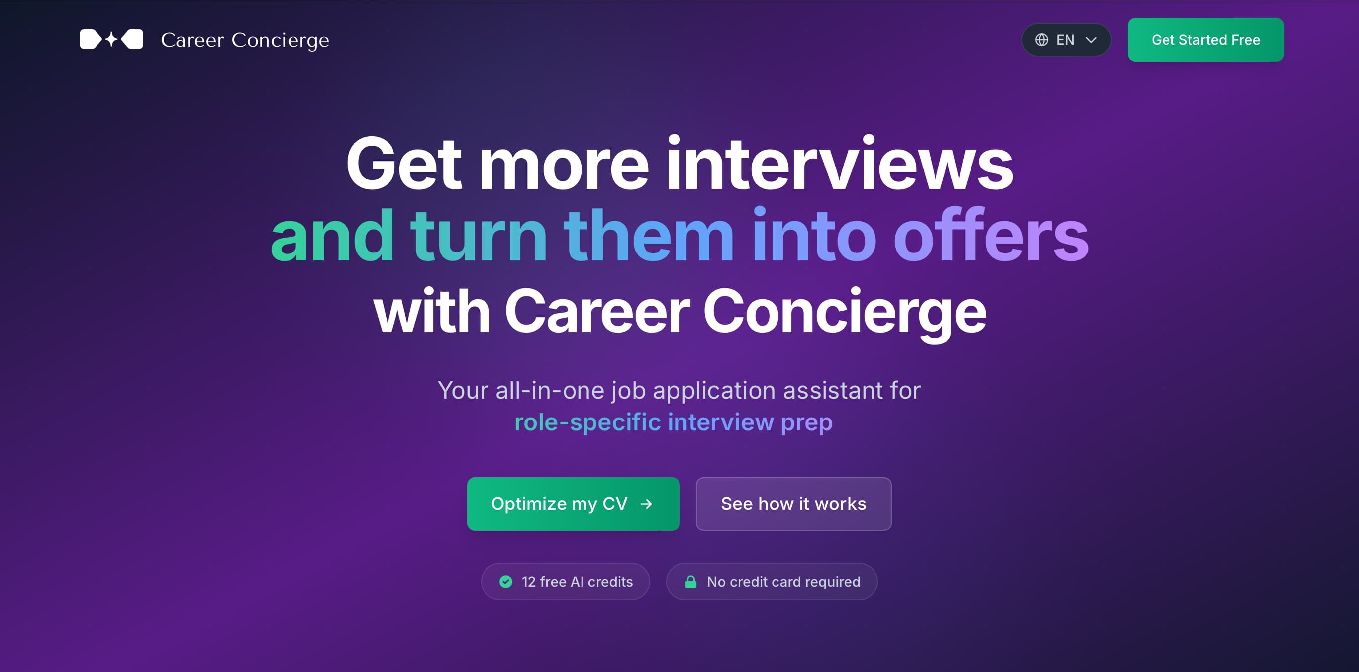 Career Concierge interface screenshot
