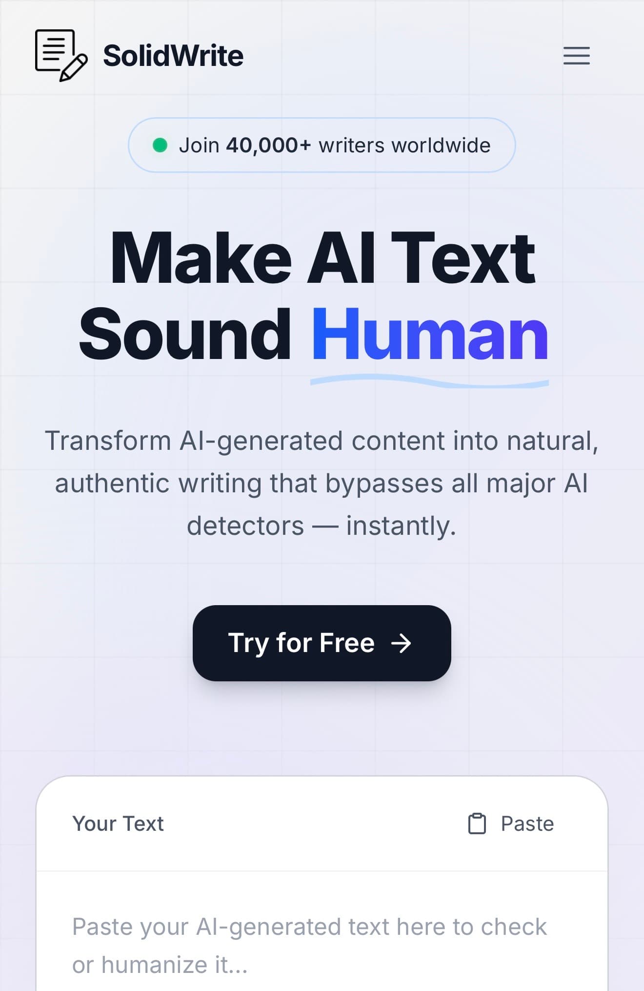 SolidWrite interface screenshot