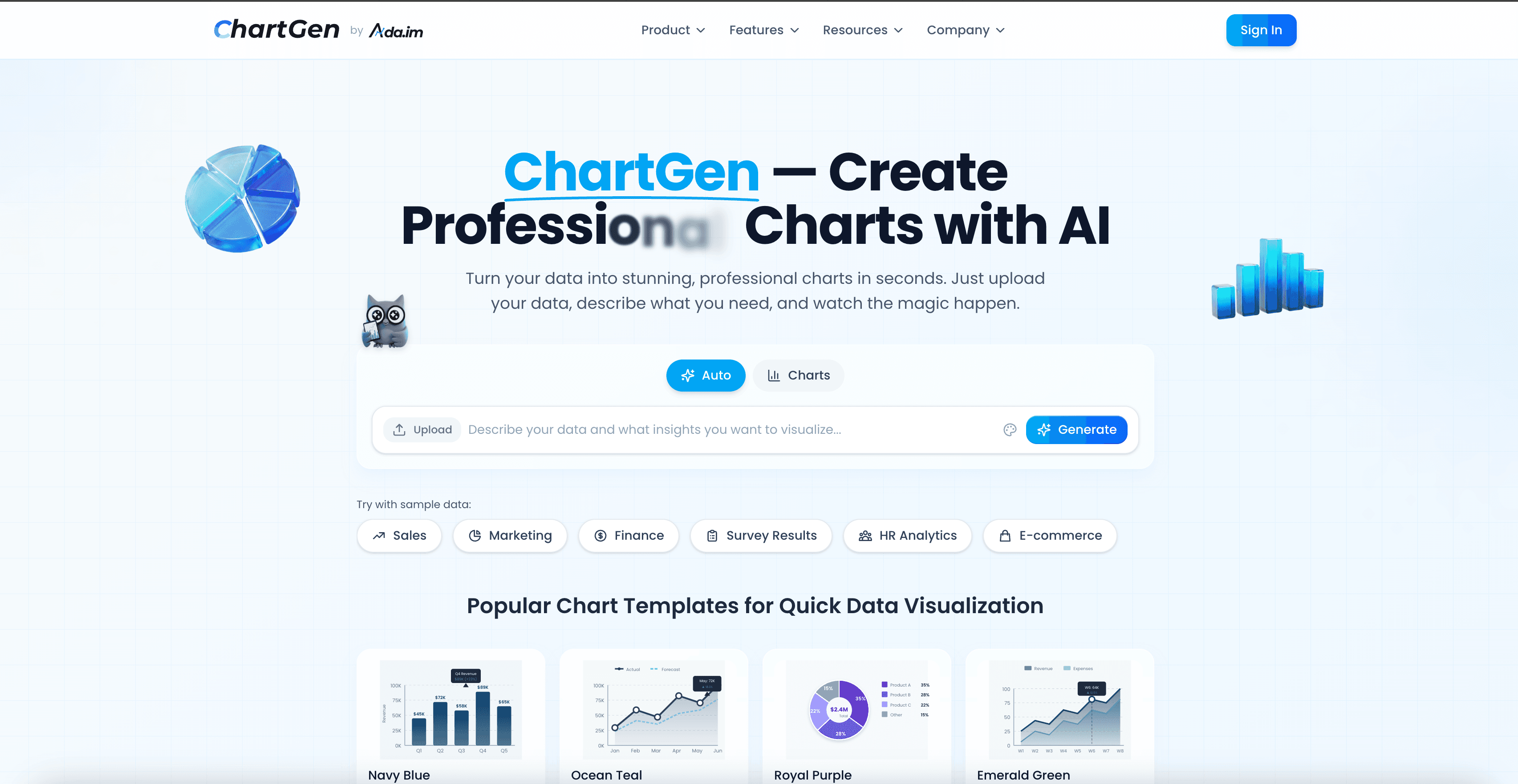 ChartGen.ai interface screenshot