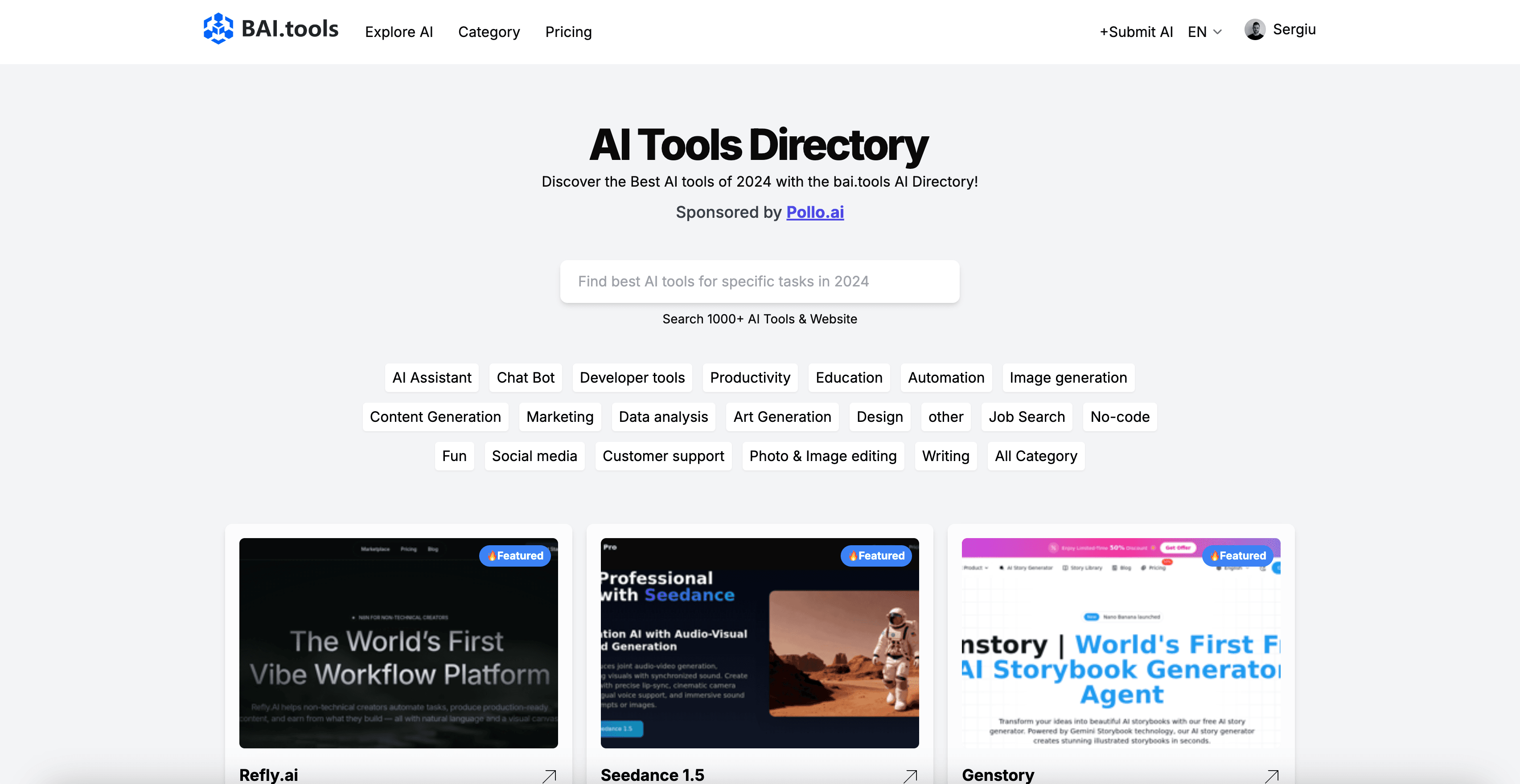 Best AI Tools Directory website preview