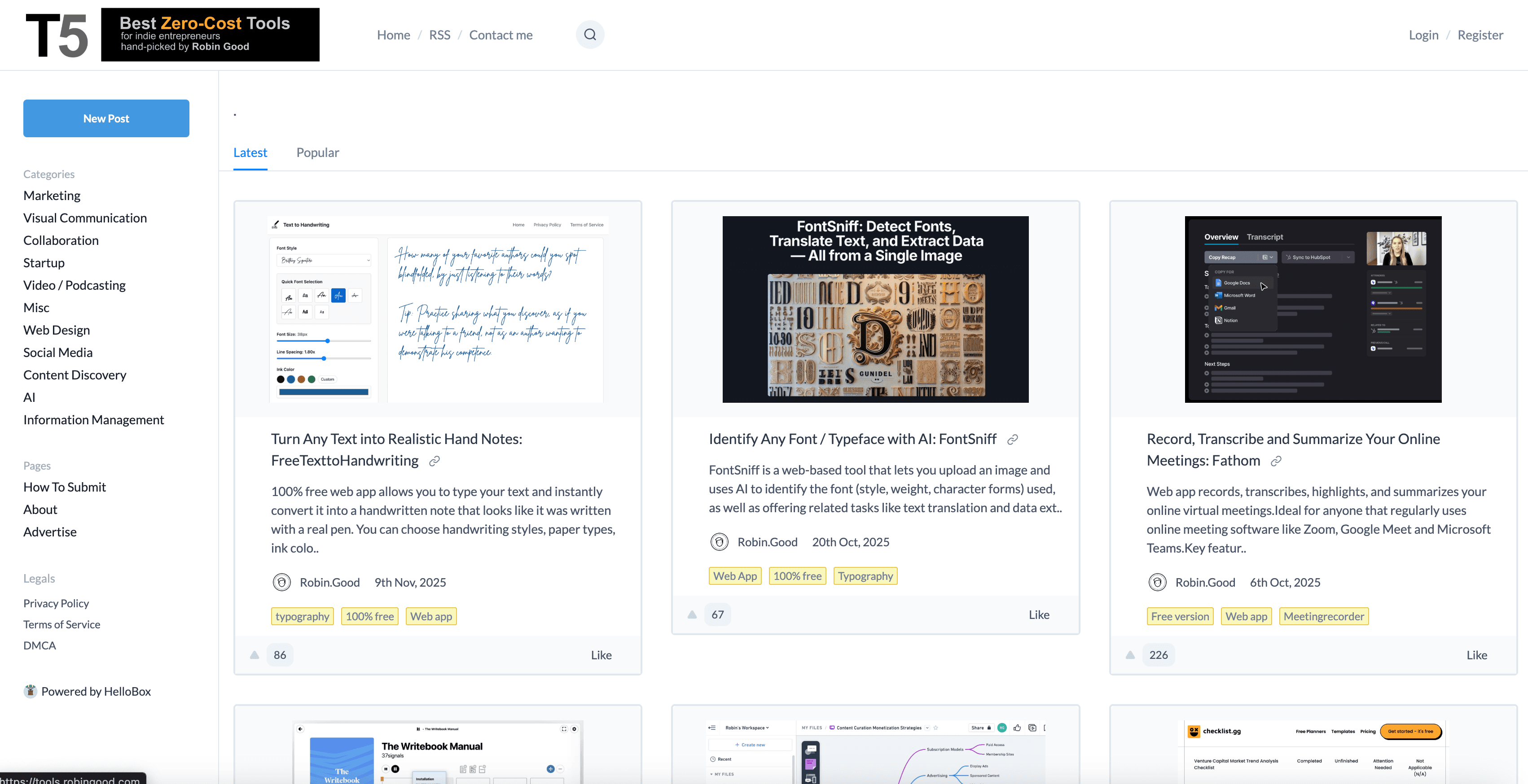Robingood website preview