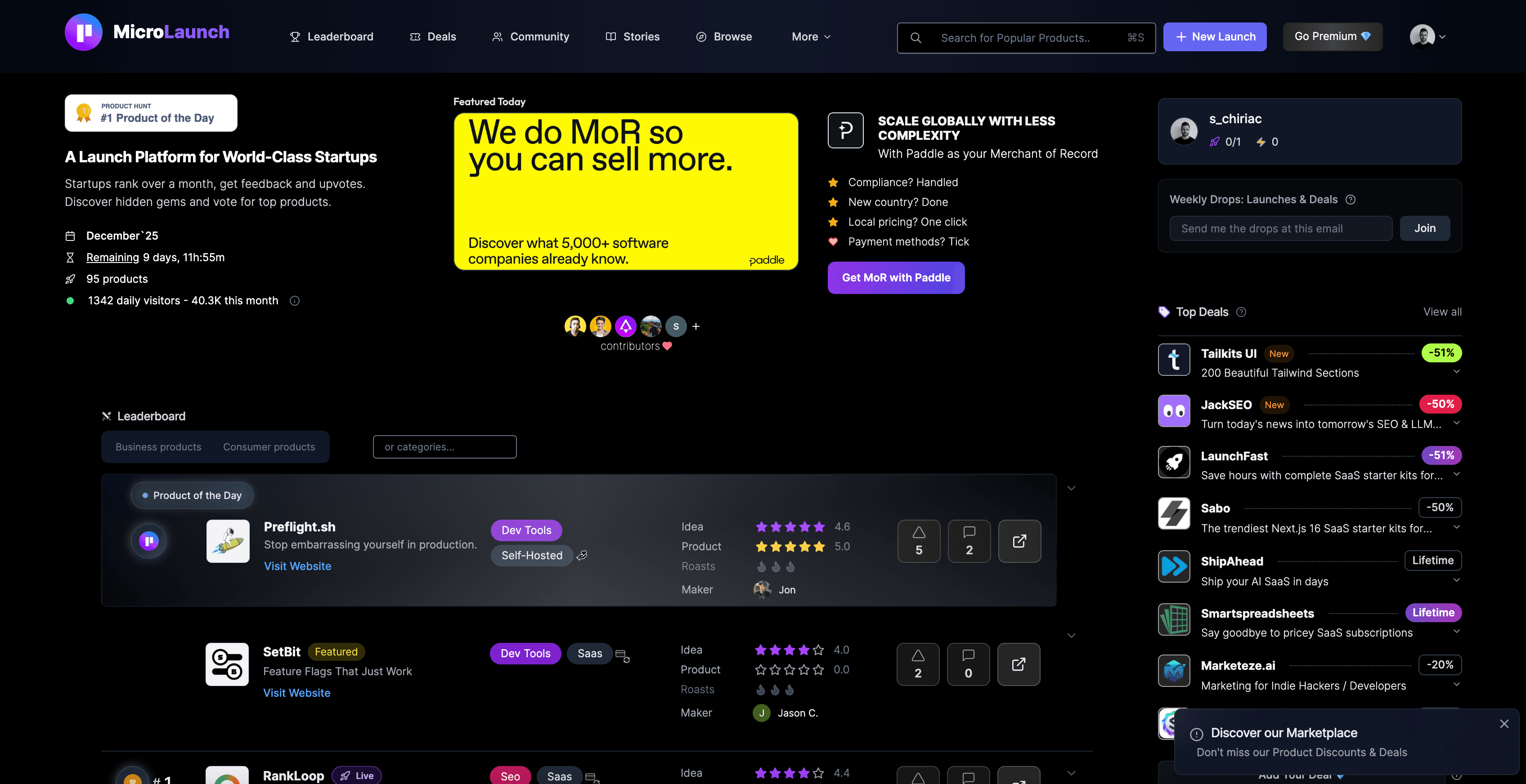 MicroLaunch website preview