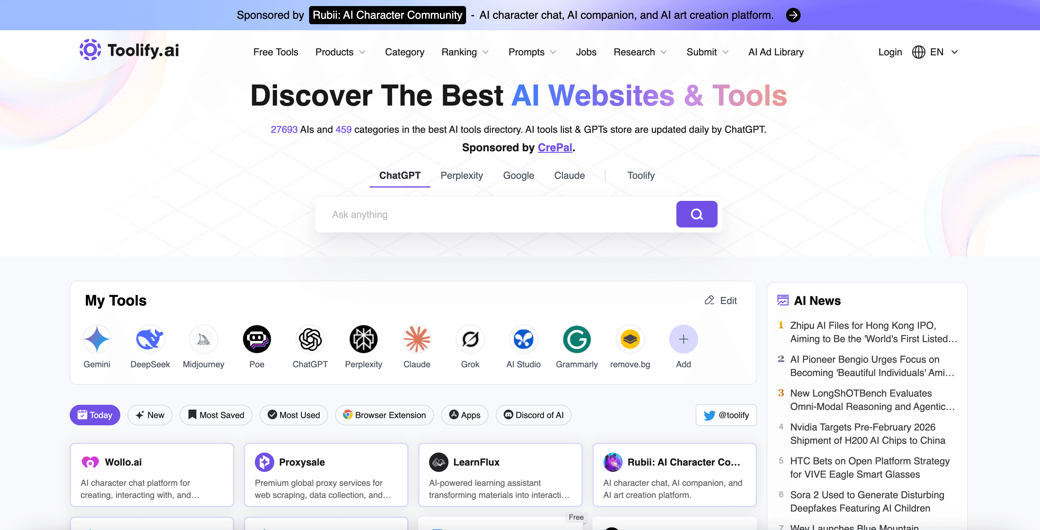 Toolify.ai website preview