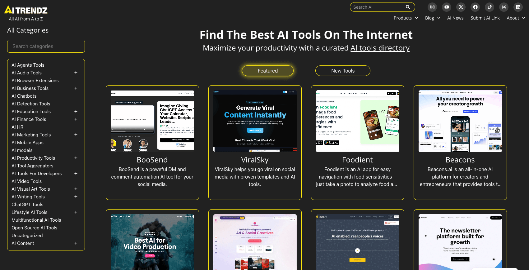 AI trendz website preview