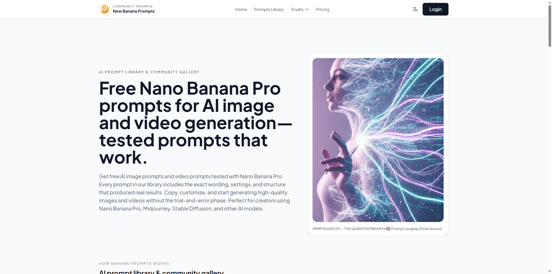 Free Nano Banana Pro Prompts interface screenshot