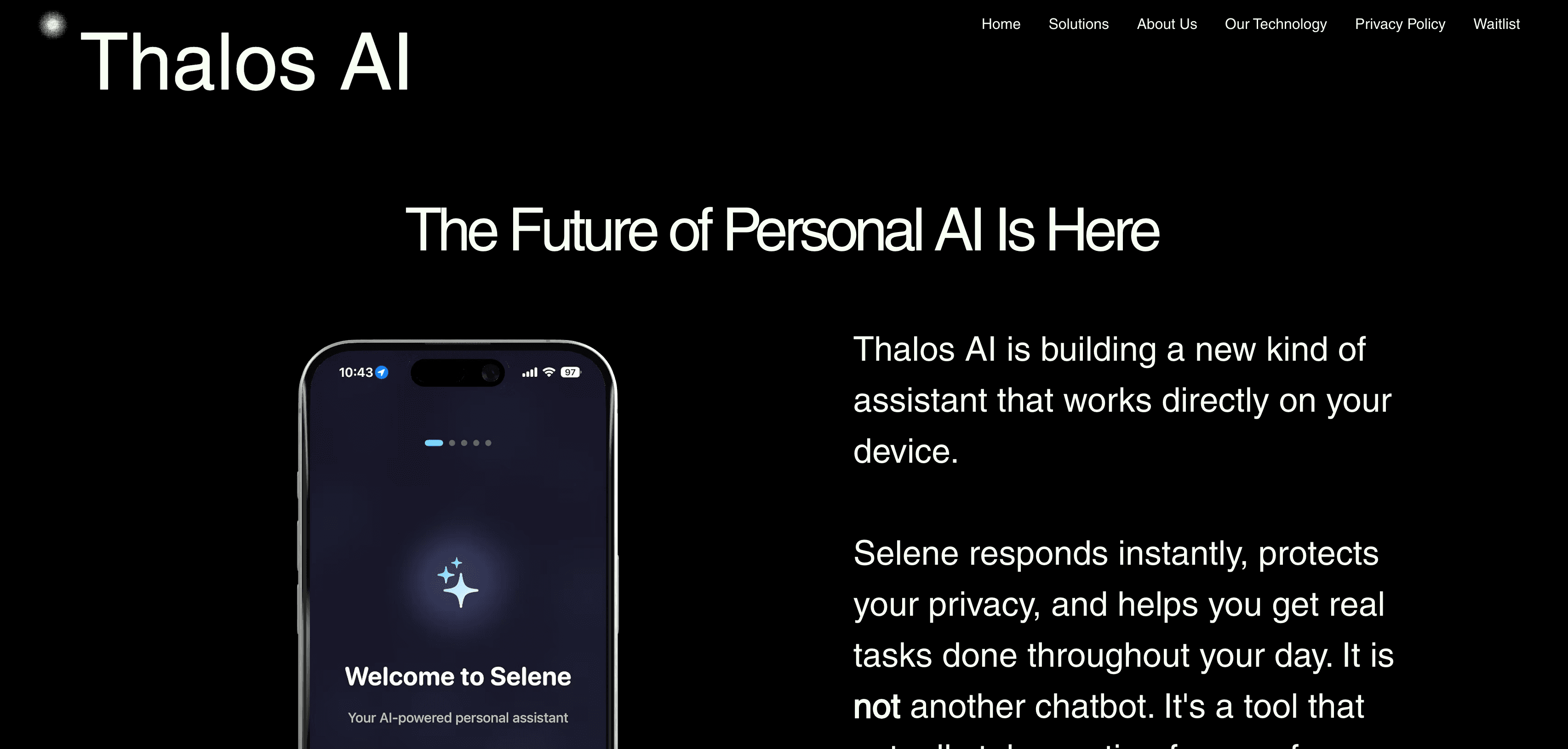 Selene interface screenshot