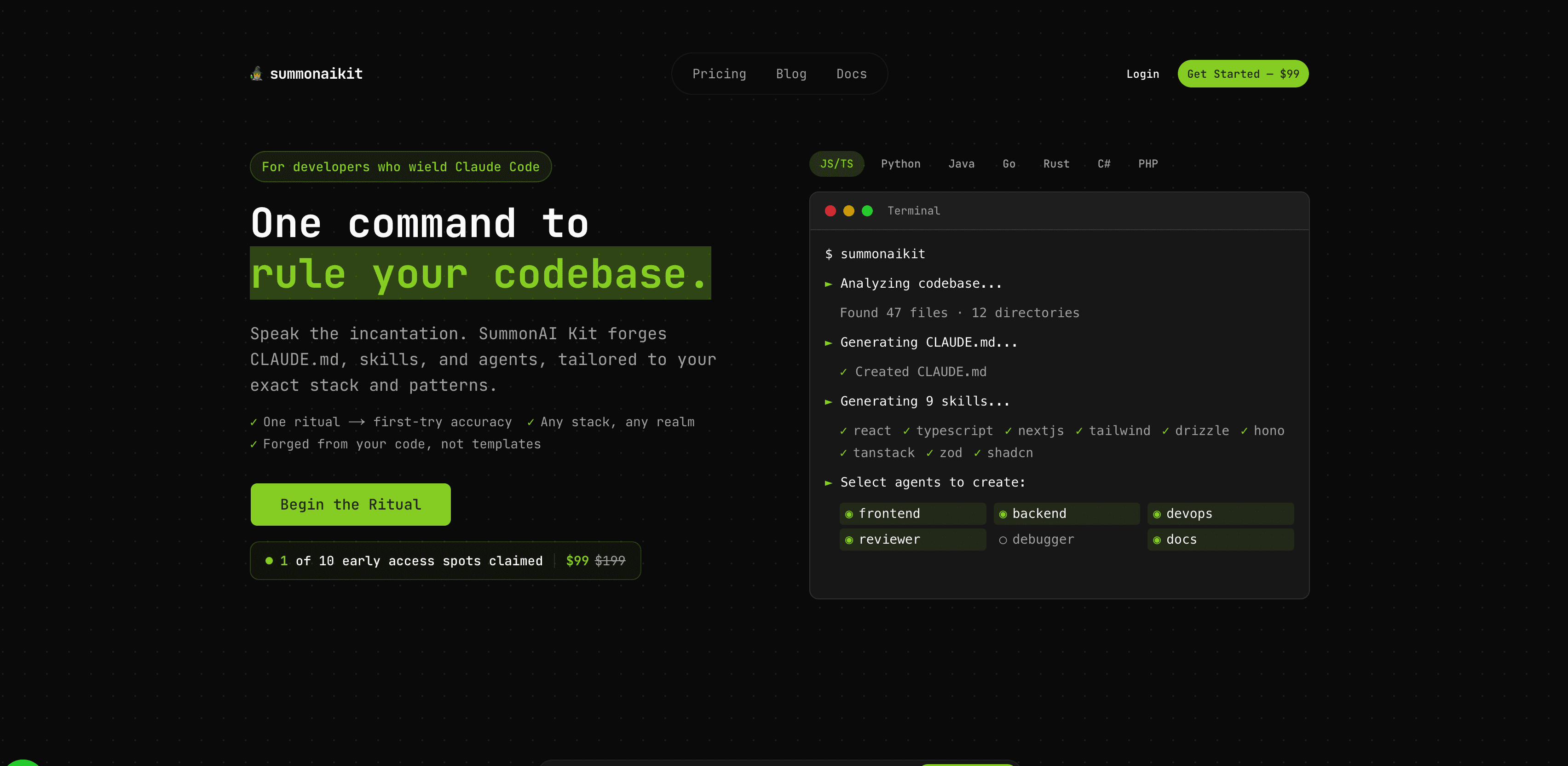 SummonAI Kit interface screenshot