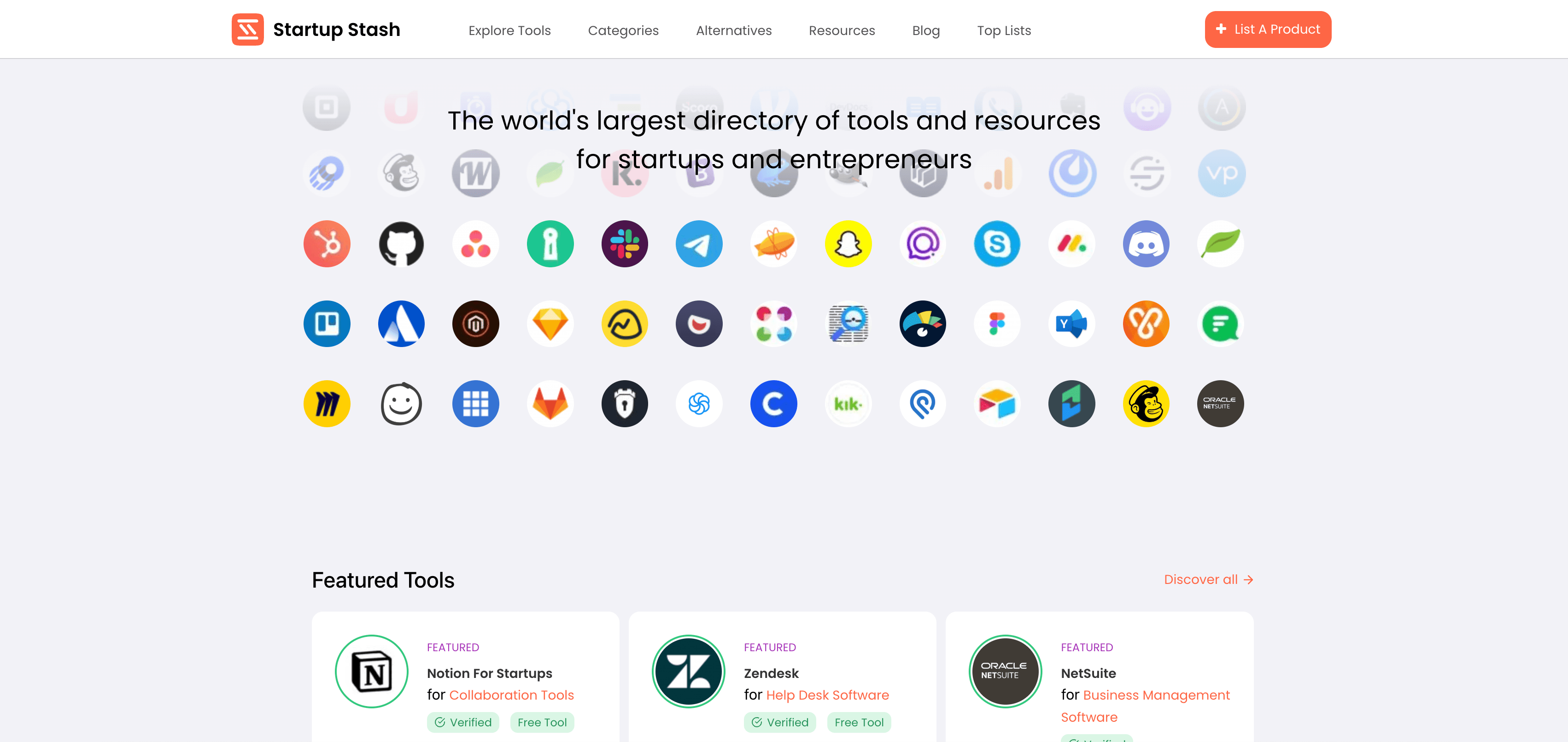 Startup Stash website preview