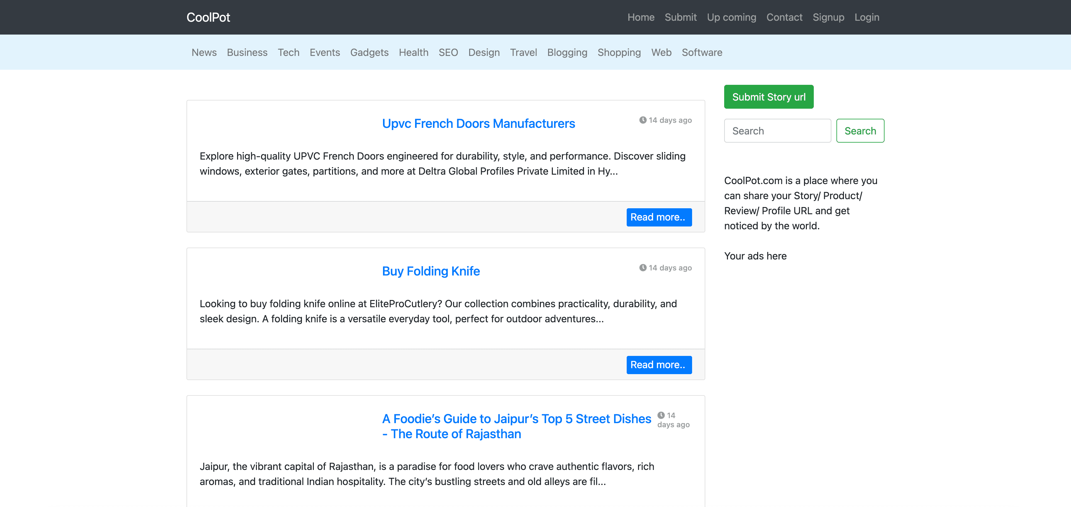 CoolPot website preview