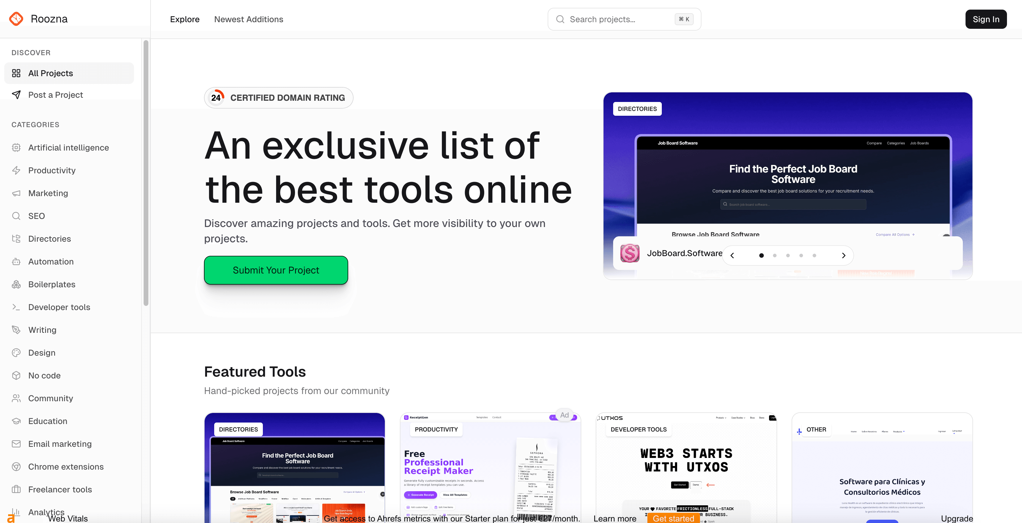 Rozna website preview
