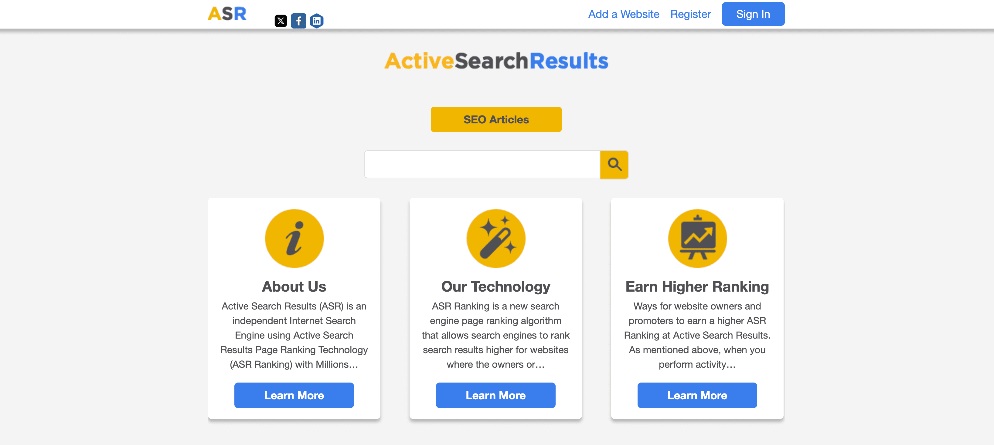 Active Search Results website preview