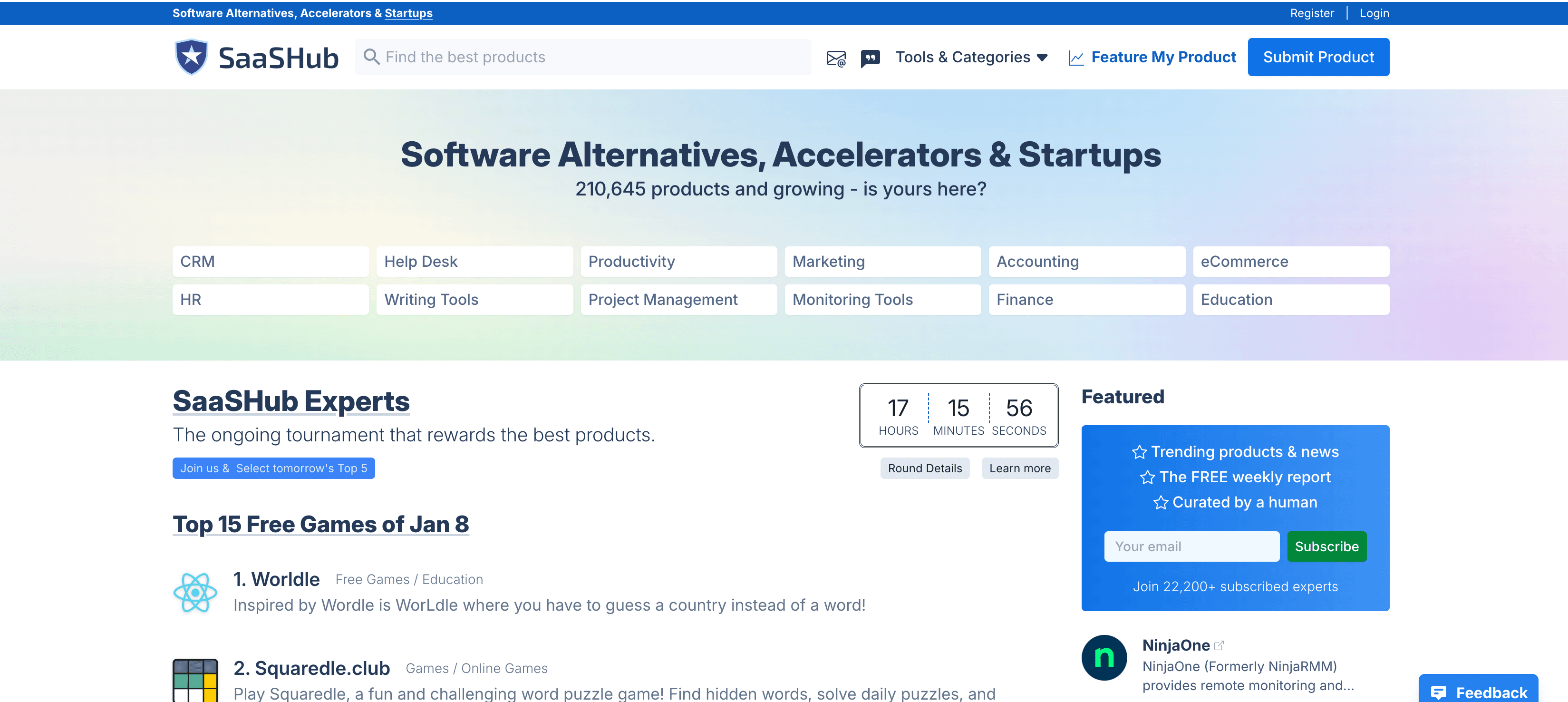 SaasHub website preview