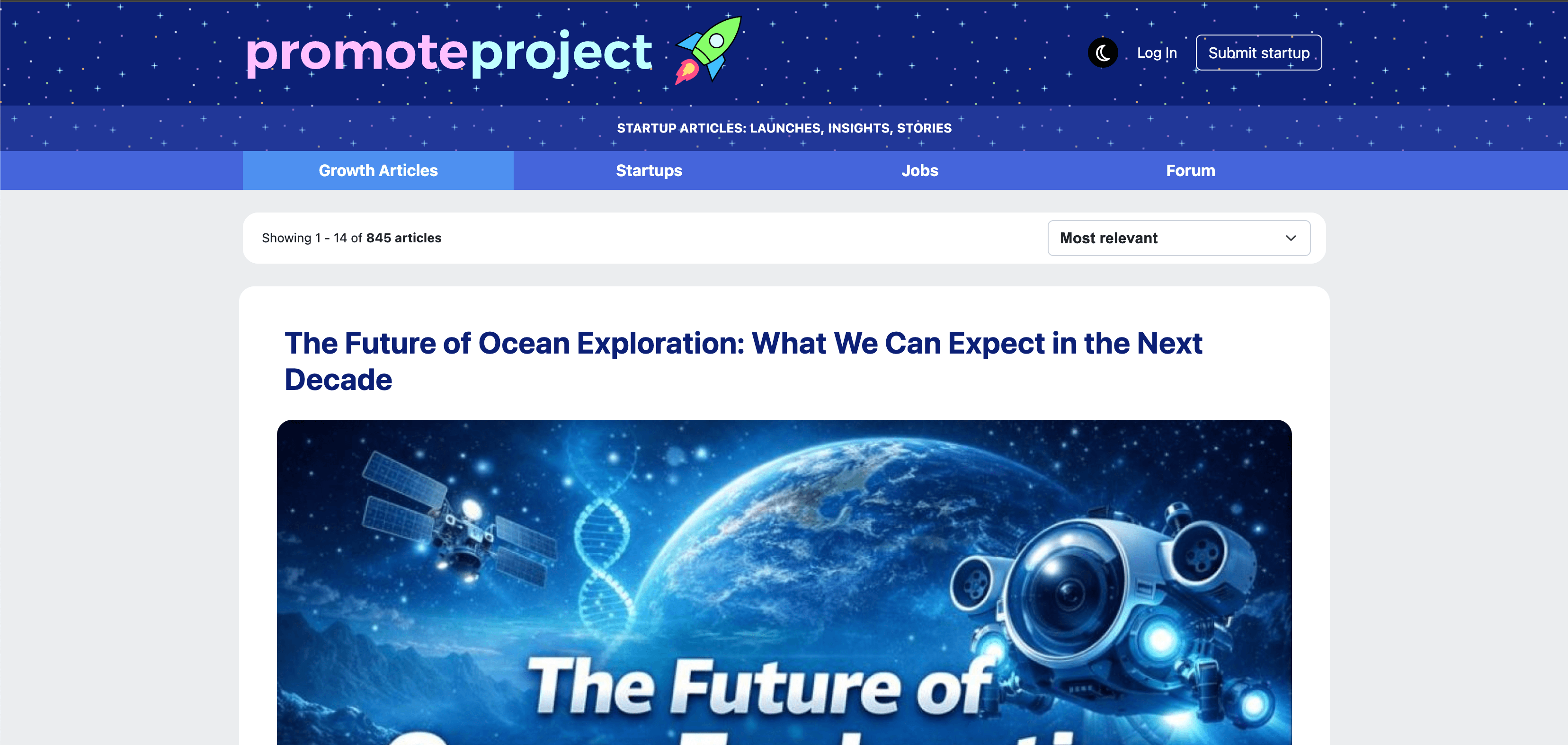 PromoteProject website preview