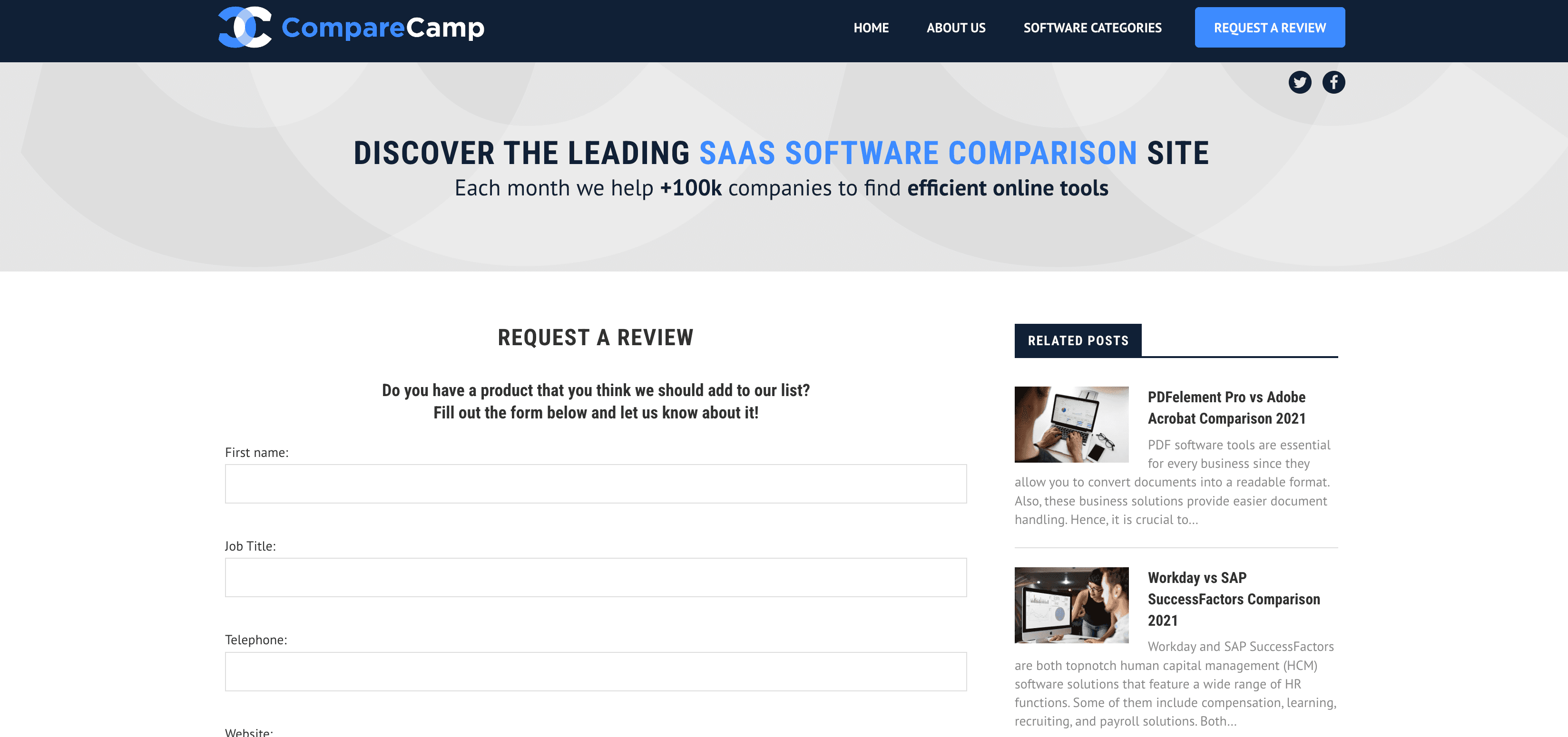 Comparecamp website preview