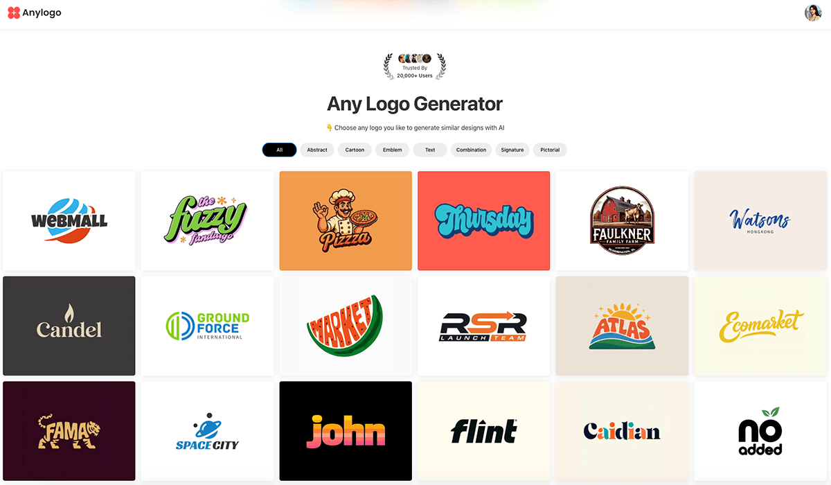 Any Logo Generator interface screenshot