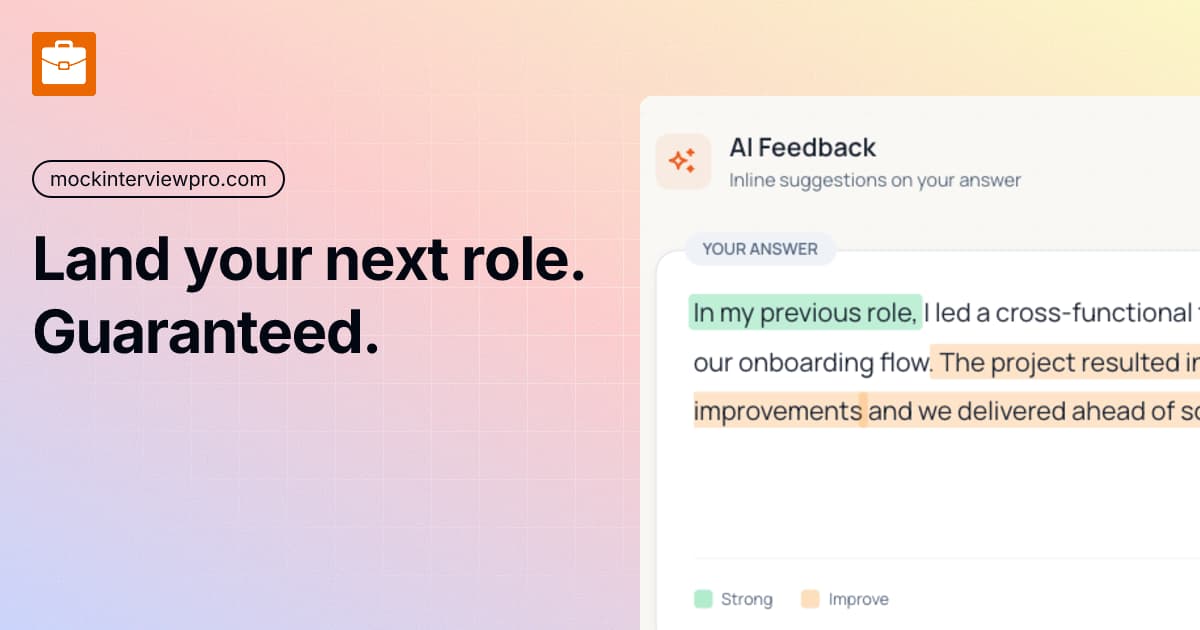 Mock Interview Pro interface screenshot