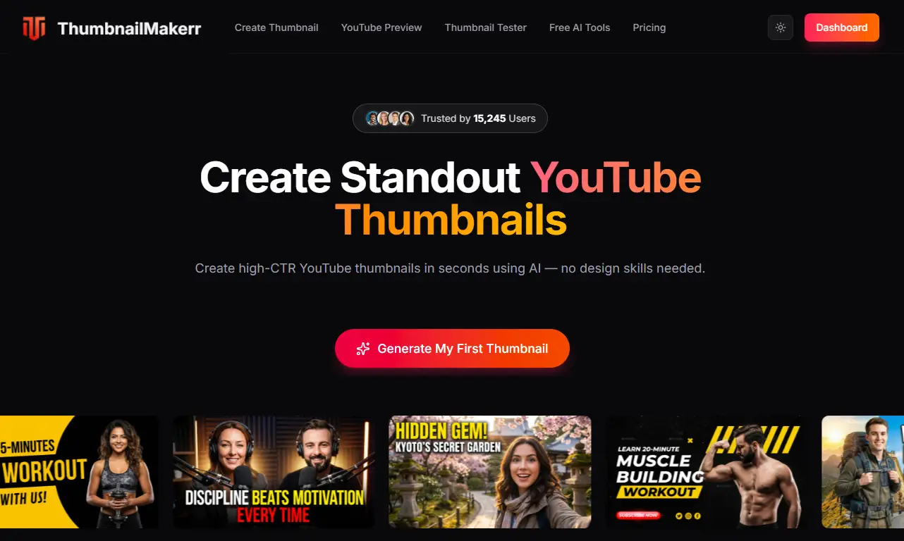 YouTube Thumbnail Maker interface screenshot