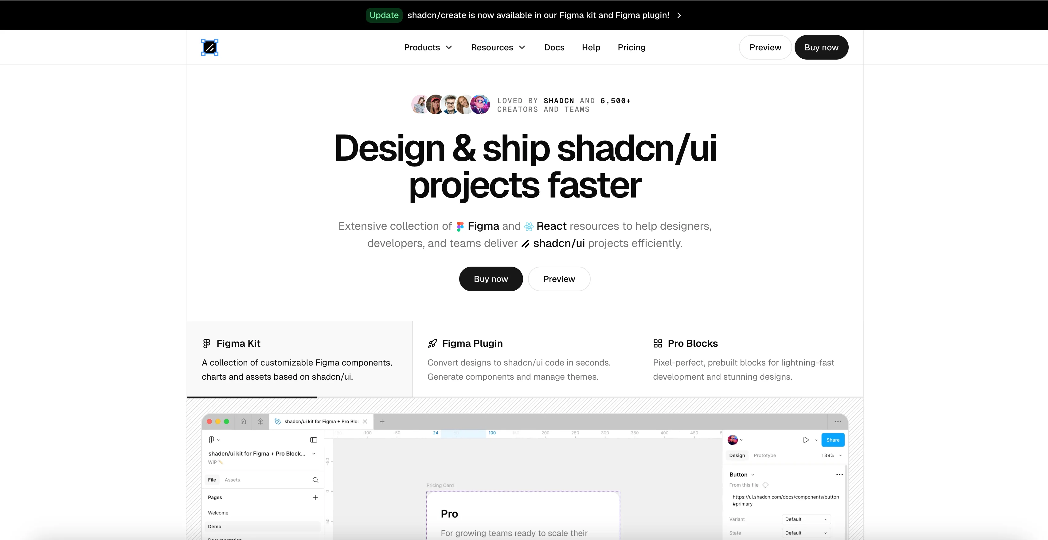 ShadcnDesign interface screenshot