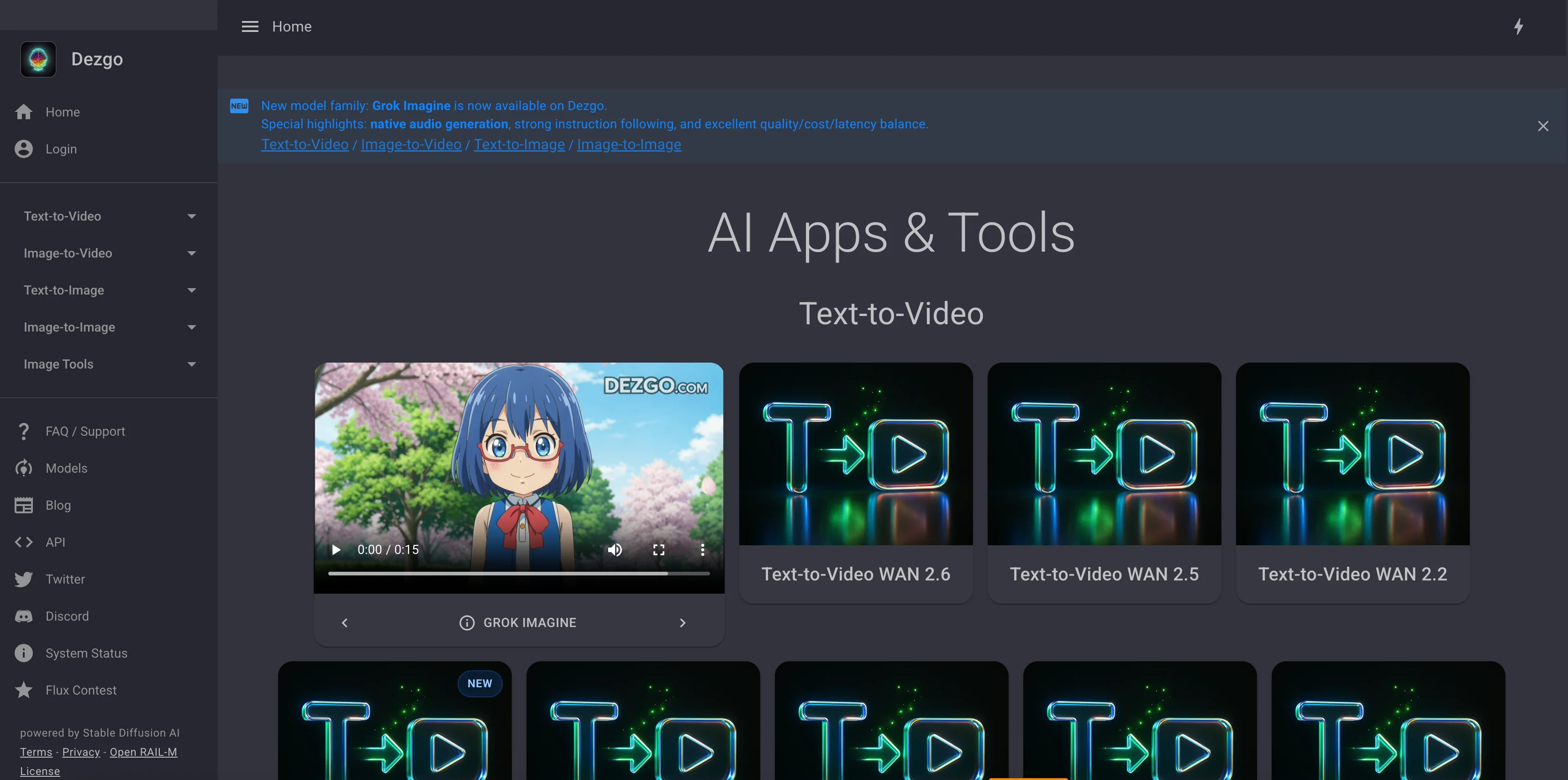 Dezgo AI interface screenshot
