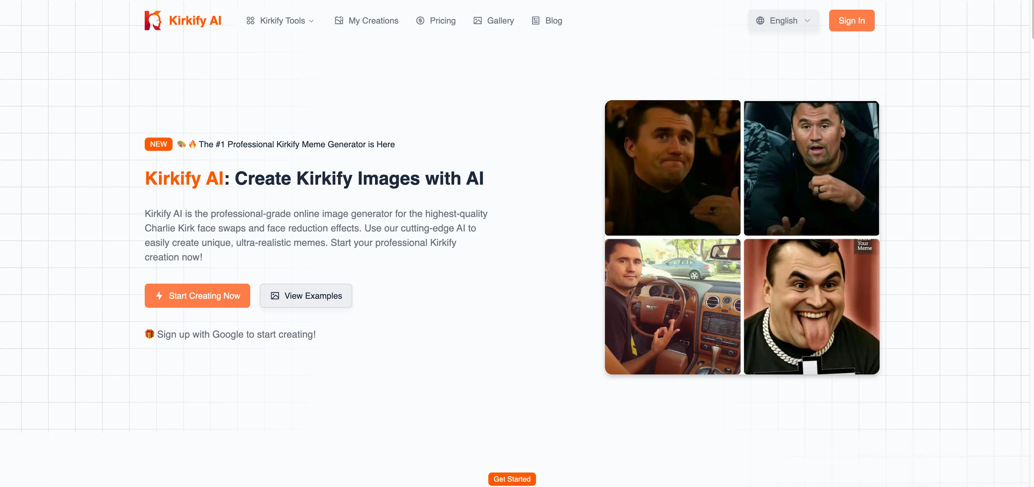 Kirkify AI interface screenshot