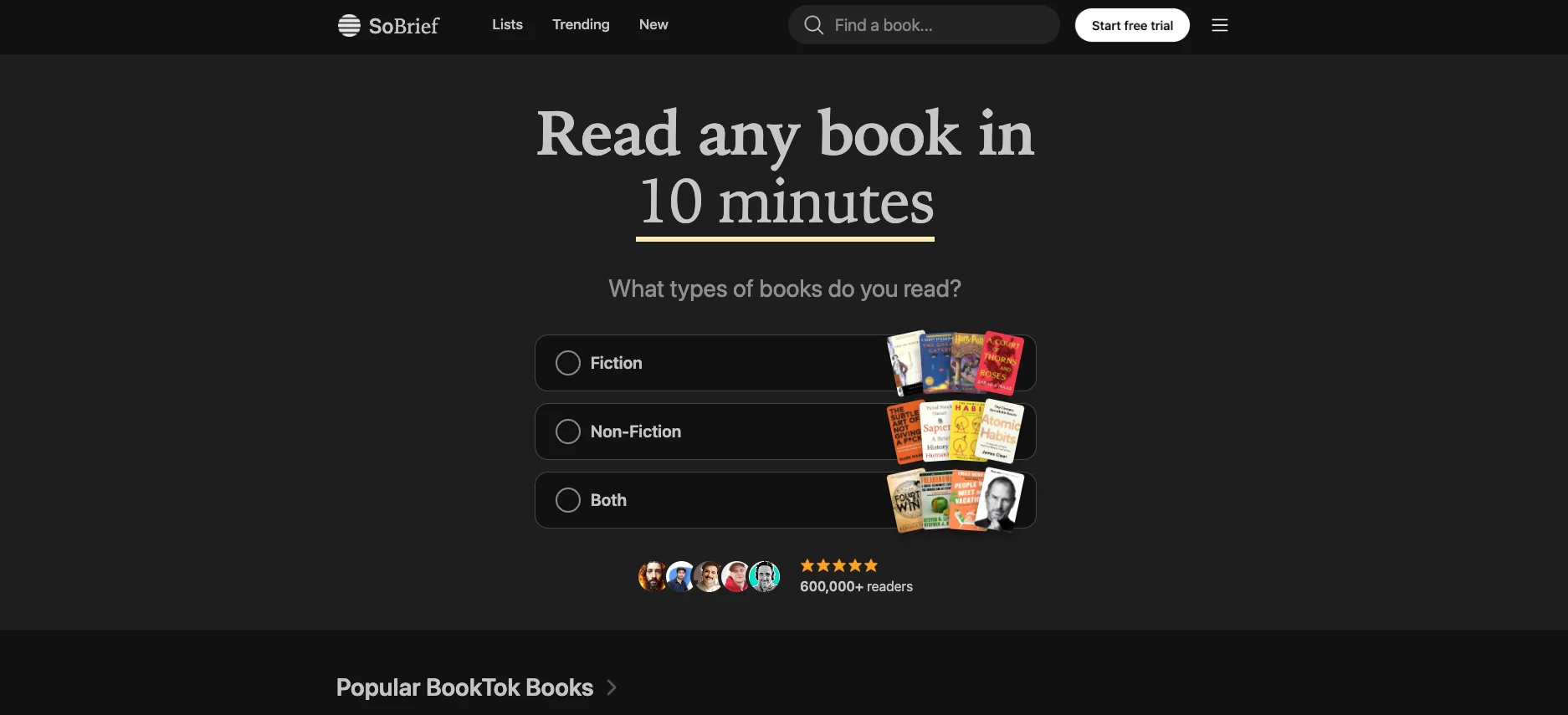 SoBrief interface screenshot