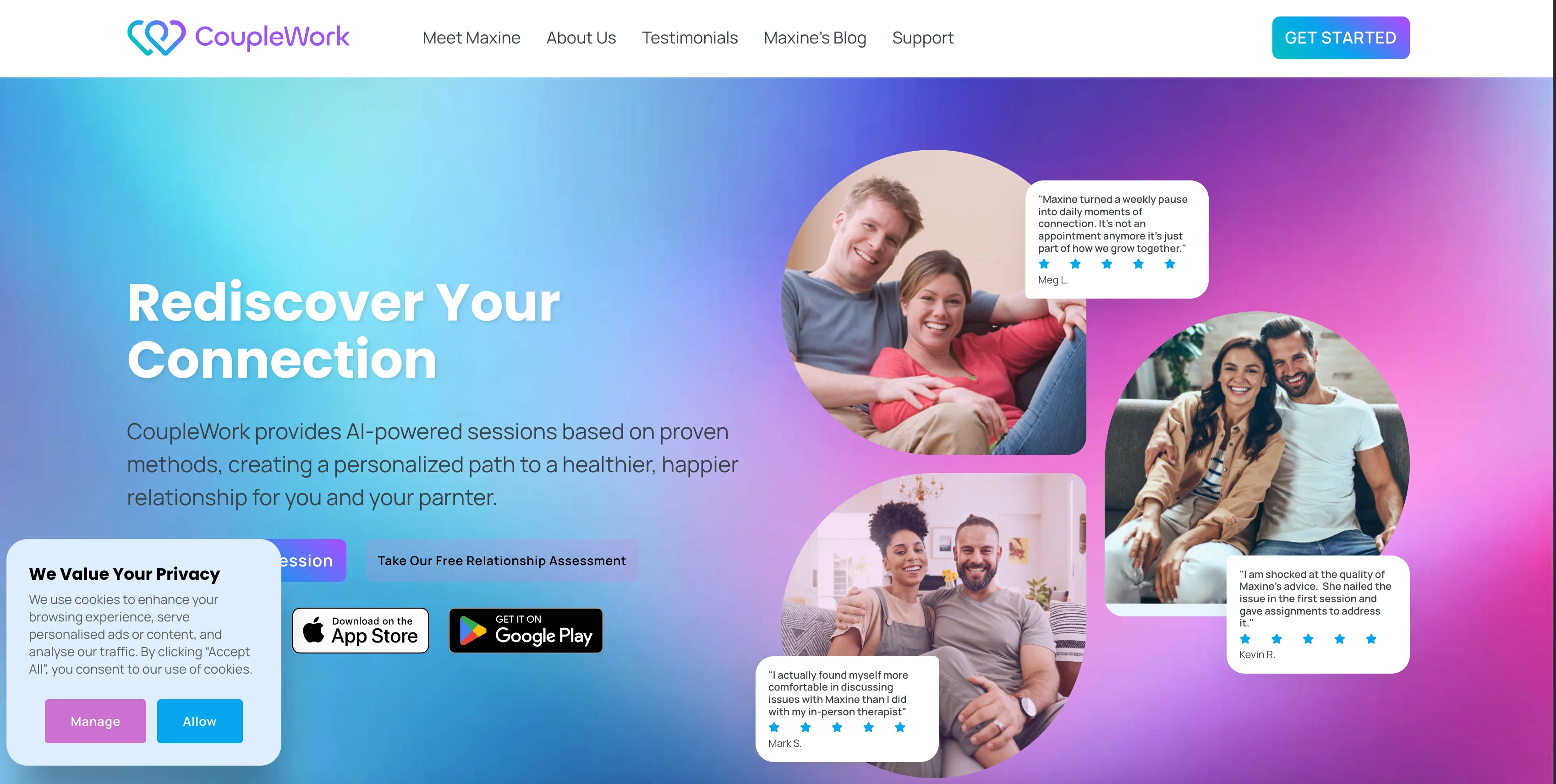 CoupleWork interface screenshot