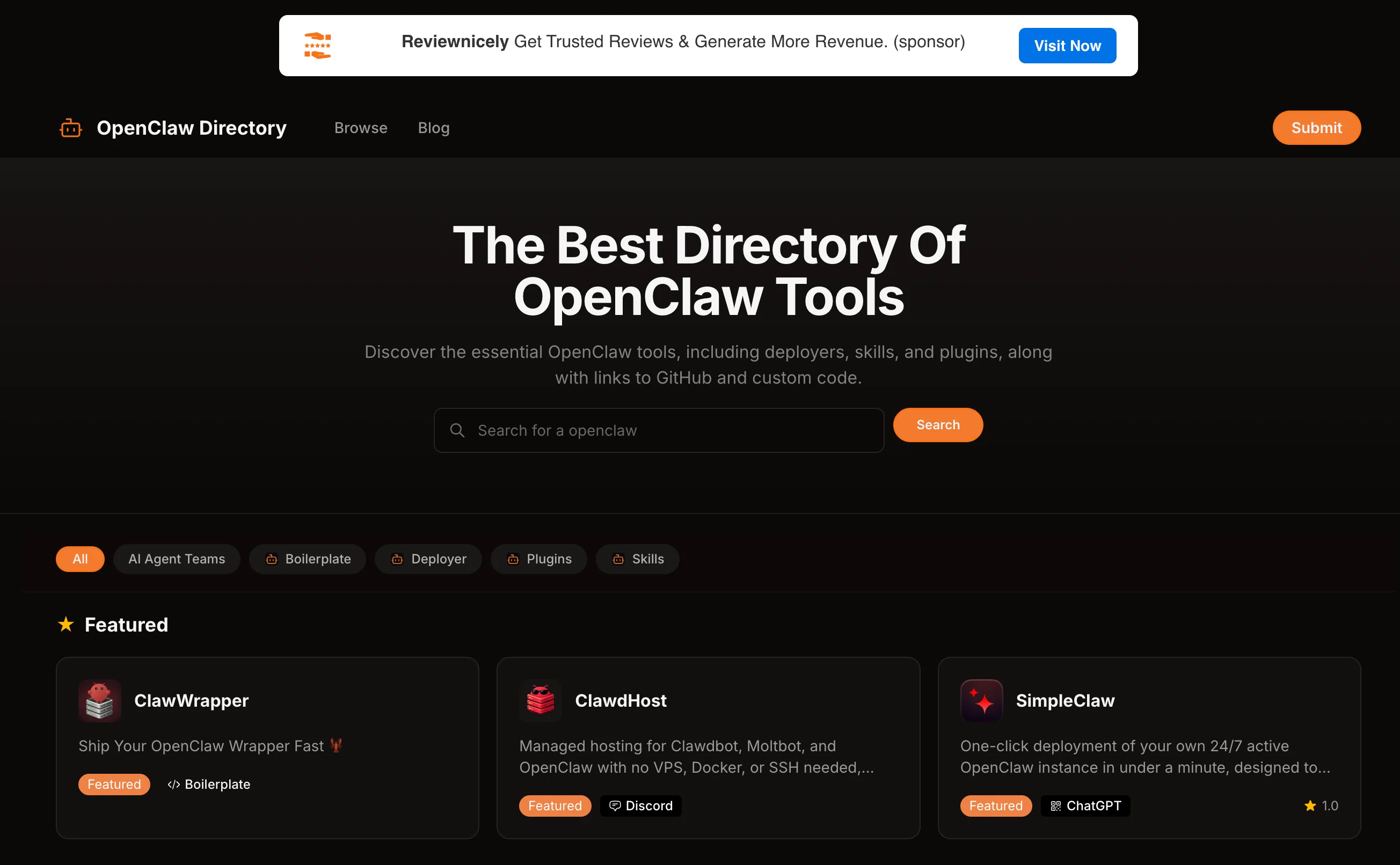 OpenClaw Directory interface screenshot